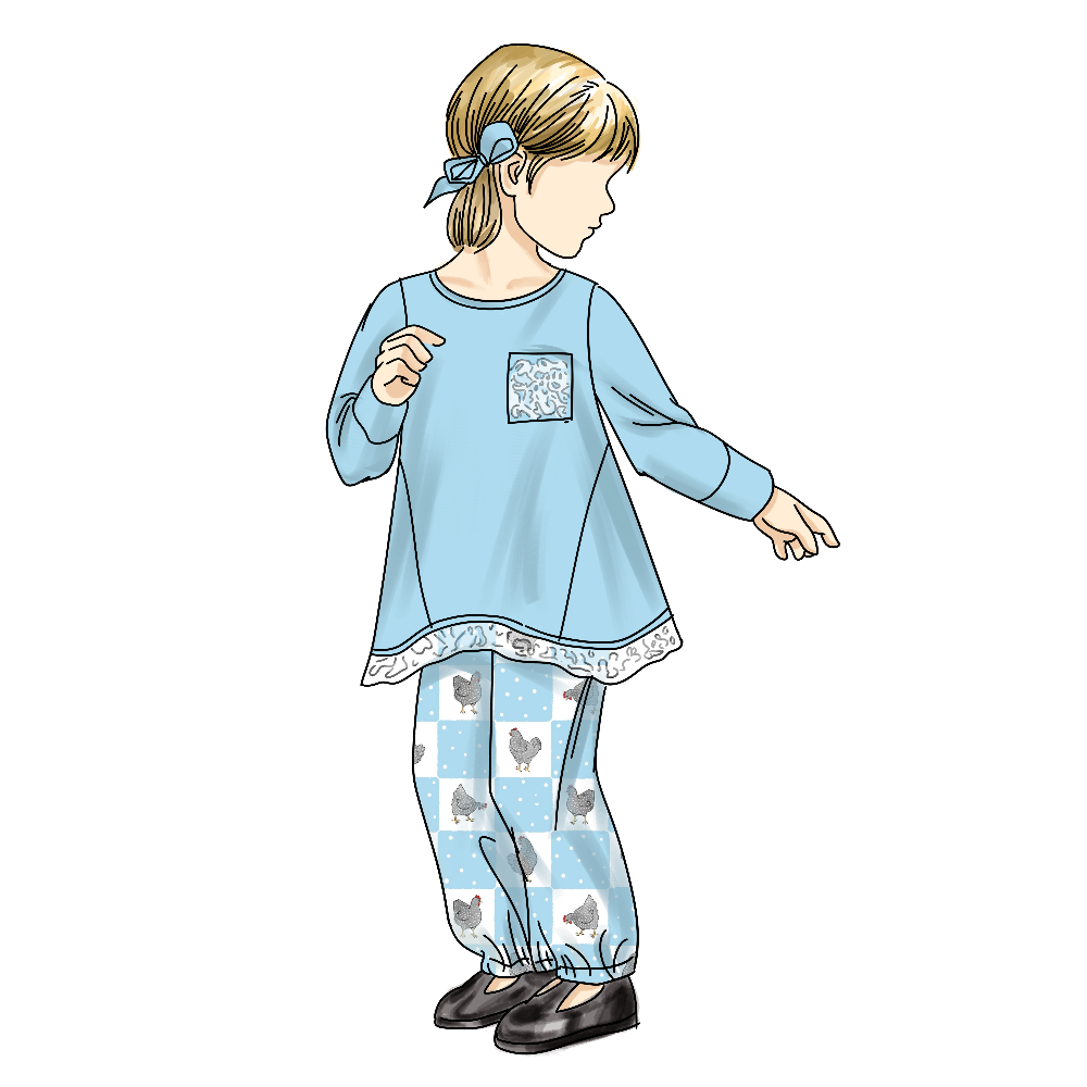 Custom Popular Solid Color Long Sleeve Knit Princess Girls Clothing Set Front Heart Pocket Casual Print Style for Summer Spring - Image 3