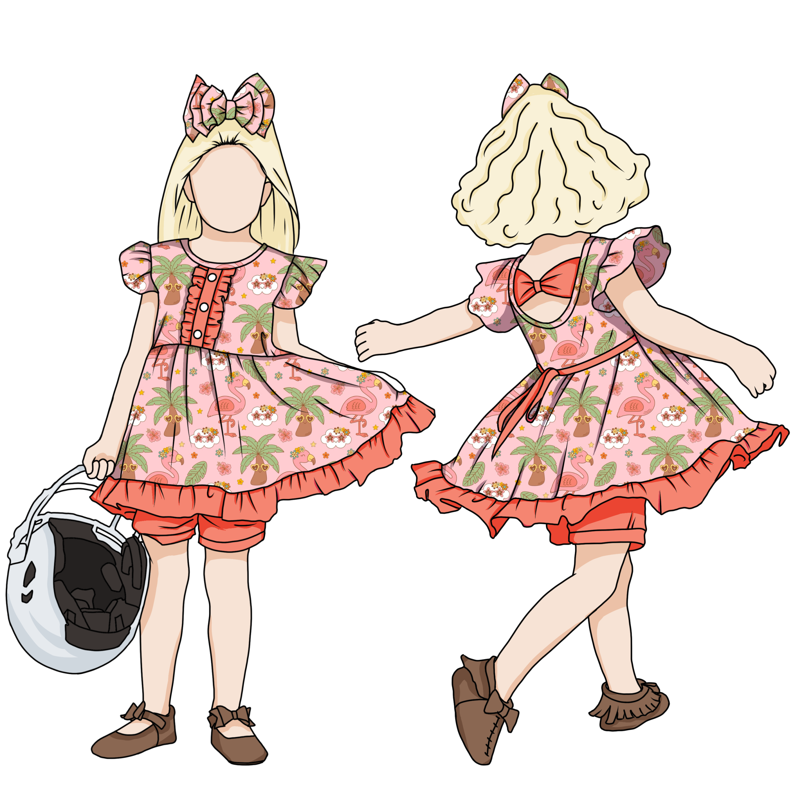 Super Quality Low Price Ruffle Sleeve Front Buttons Bow Back Girl Dress Matching Shorts for Kids - Image 6