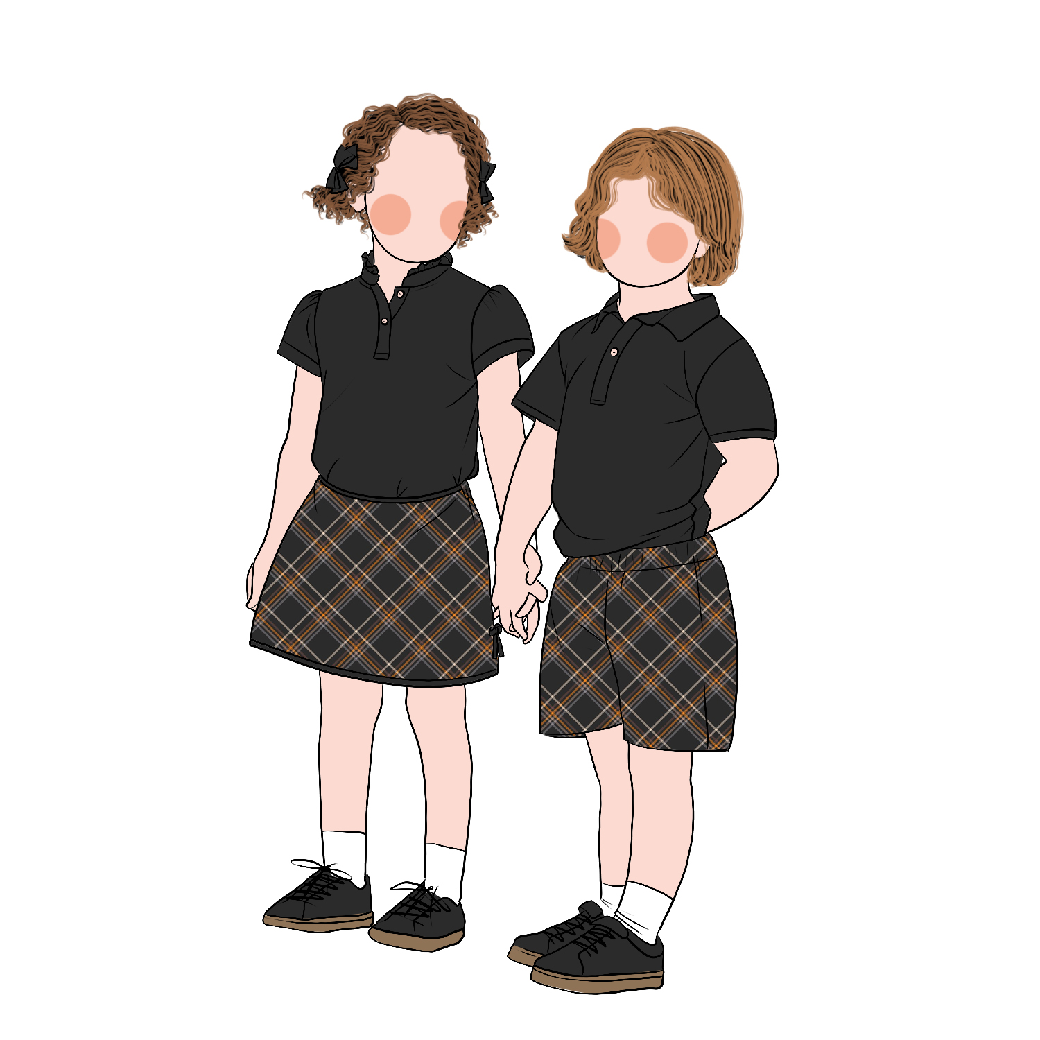 New Arrival Super Quality Breathable Plaid Pattern Printed Solid Color Shirt Polyester and Cotton Baby Boy Girls Clothing Sets - Image 4