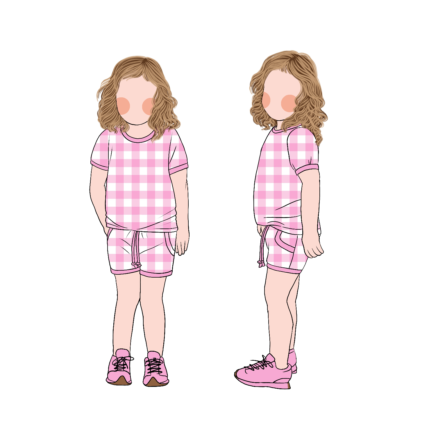 Custom Wholesale Gingham Milk Protein Fiber Outfit Summer Newborn Infant Toddler Kids Short Sleeve Girl's Clothing Set - Image 3