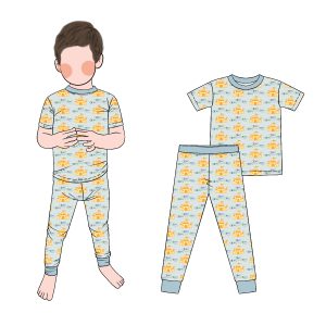 New Arrival Organic Friendly Fabric Short Sleeve and Pants Toddler Outfit Baby Boy Loungewear Comfortable Sleepwear