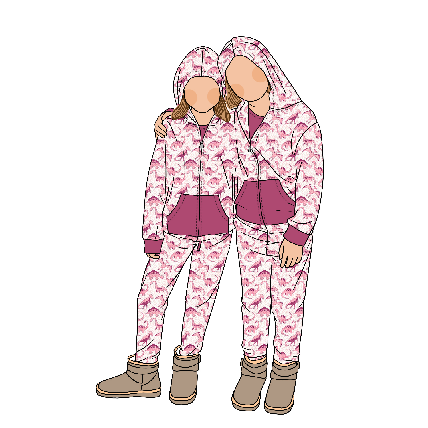 2pc Set Brushed Milk Silk Printed Animal Pattern Baby Kids Girls Boys Winter Hoodies Sweatshirts Set With Solid Front Pocket - Image 5