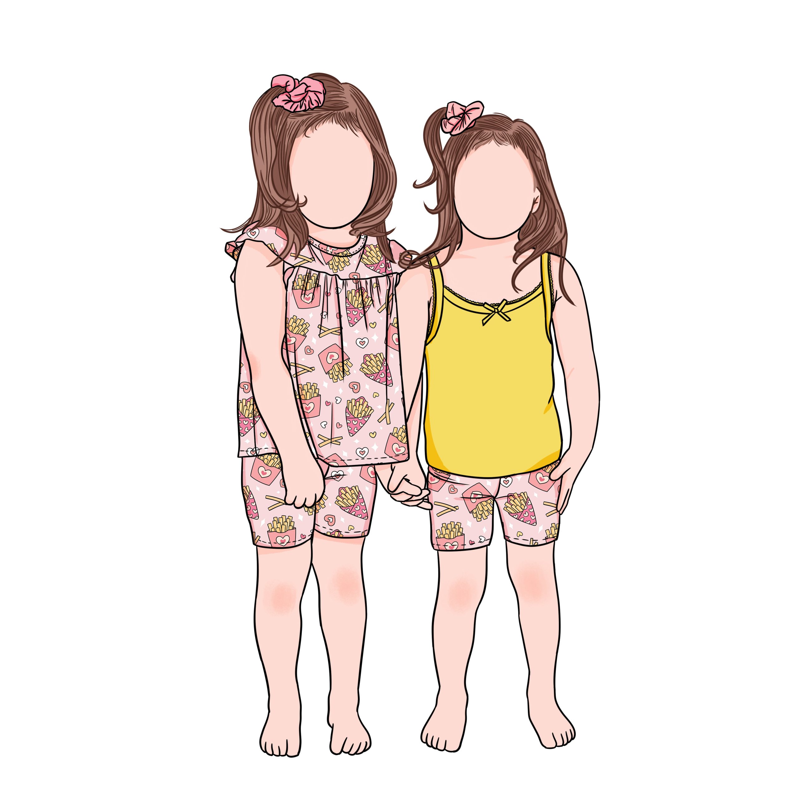 New Arrival Super Quality Sister Matching Summer 2pc Girls Shorts Set Printed Casual 2pcs Kids Girls Clothing Sets - Image 6