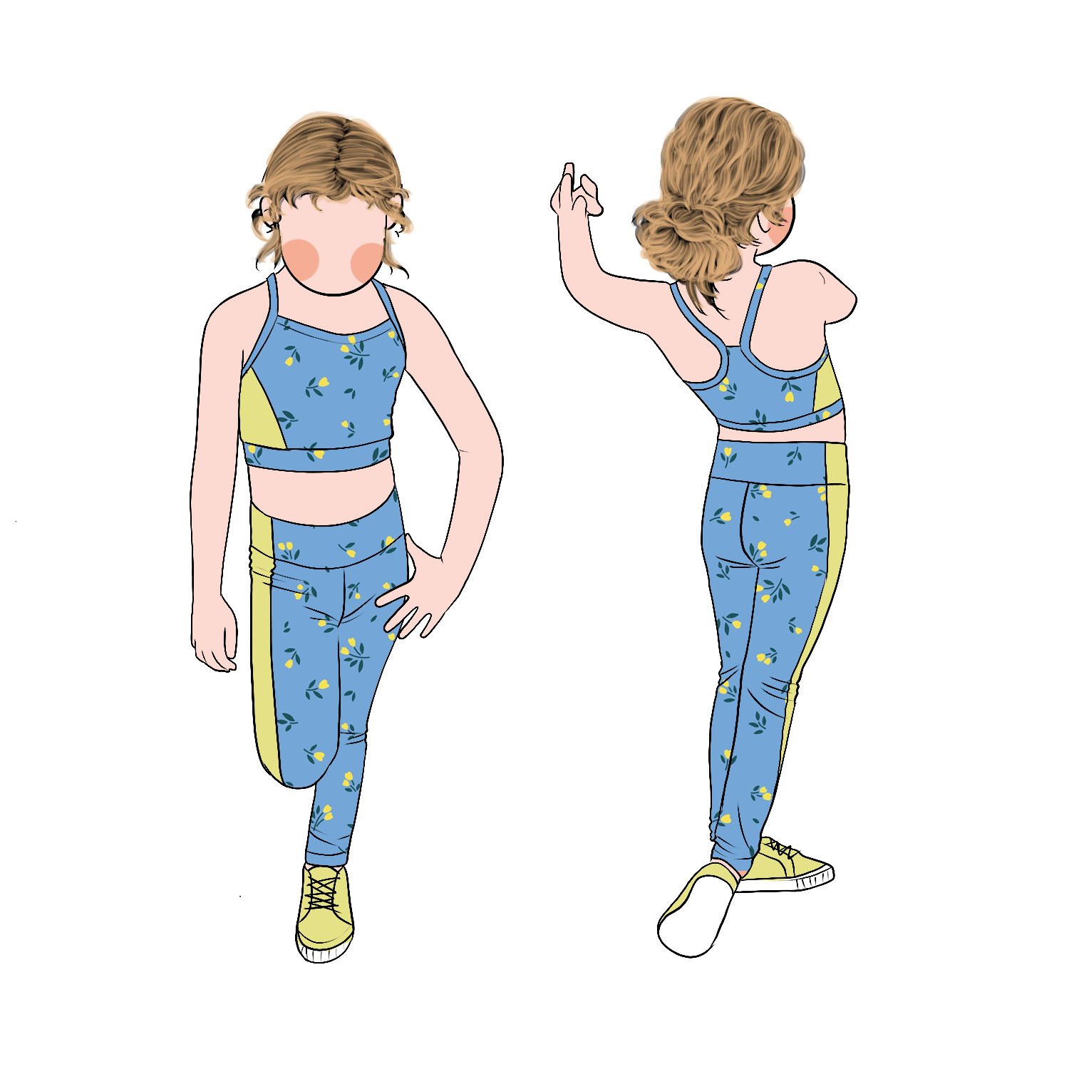 Wholesale High Quality Summer Milk Protein Fiber Girls Active Two-piece Set Girls' Yoga Top and Pants Set - Image 2