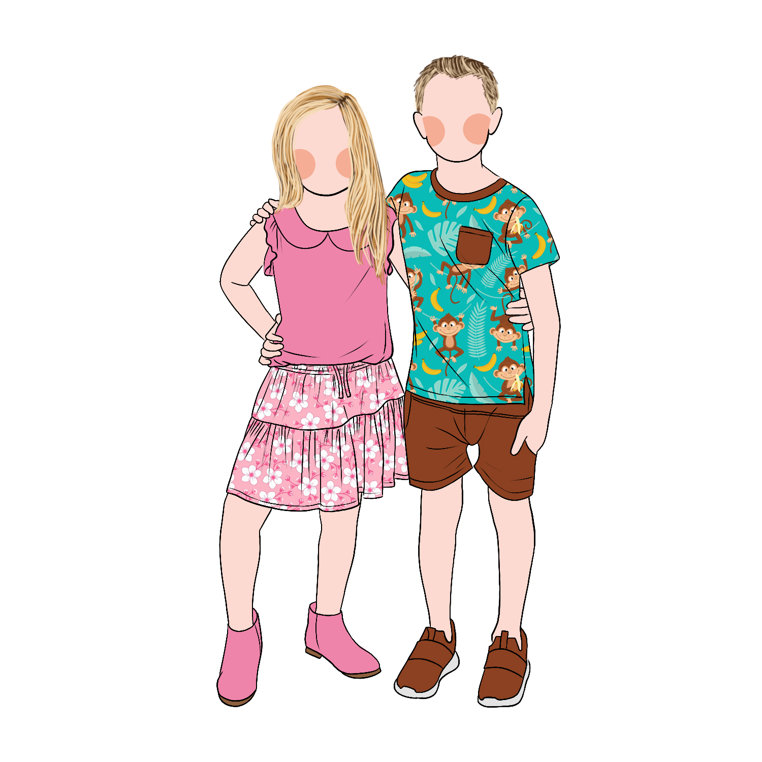 Hot Sale Summer Princess Kids Baby Girls Summer Clothes Sets 2pcs Peter Pan Shirt With Cute Skirt Set - Image 3