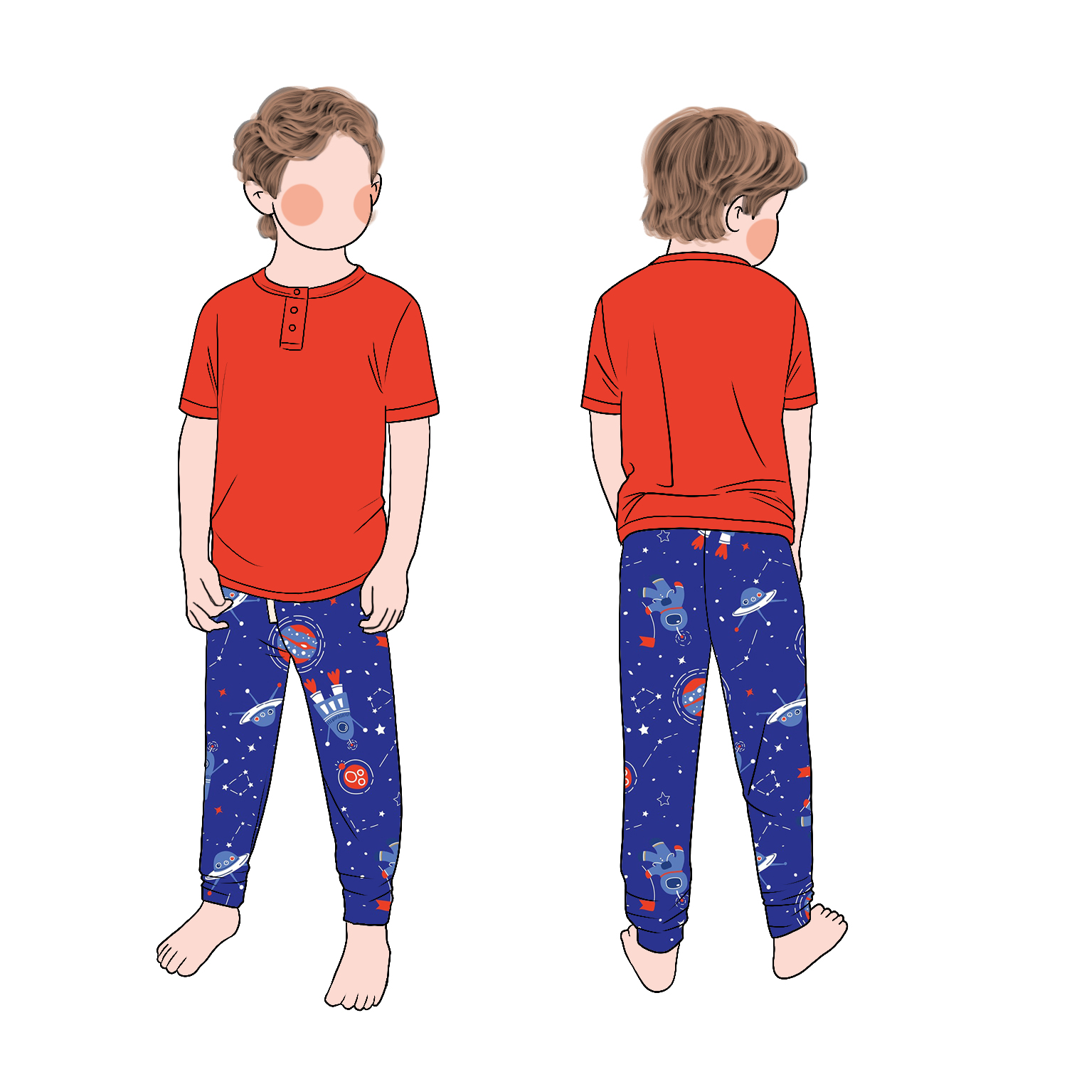 Best Sell Wholesale Bamboo Fabric Solid Color Short Sleeves Top Matching Jogger Pants Children's Leisure Summer Sportswear - Image 3