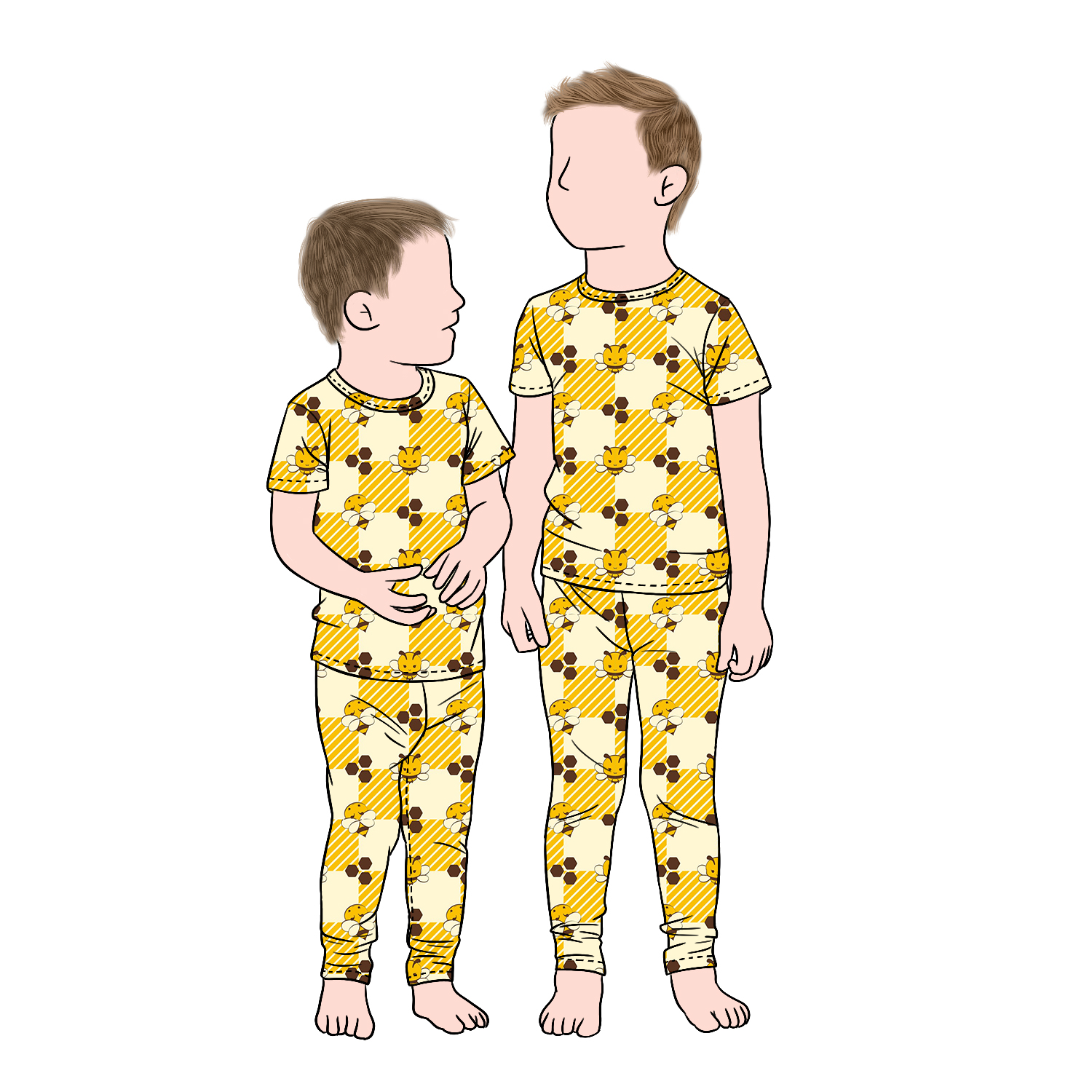 Custom Breathable Bamboo Fiber Fabric Printed Kids Boy Short Top and Pants Pajamas Set for Children - Image 6
