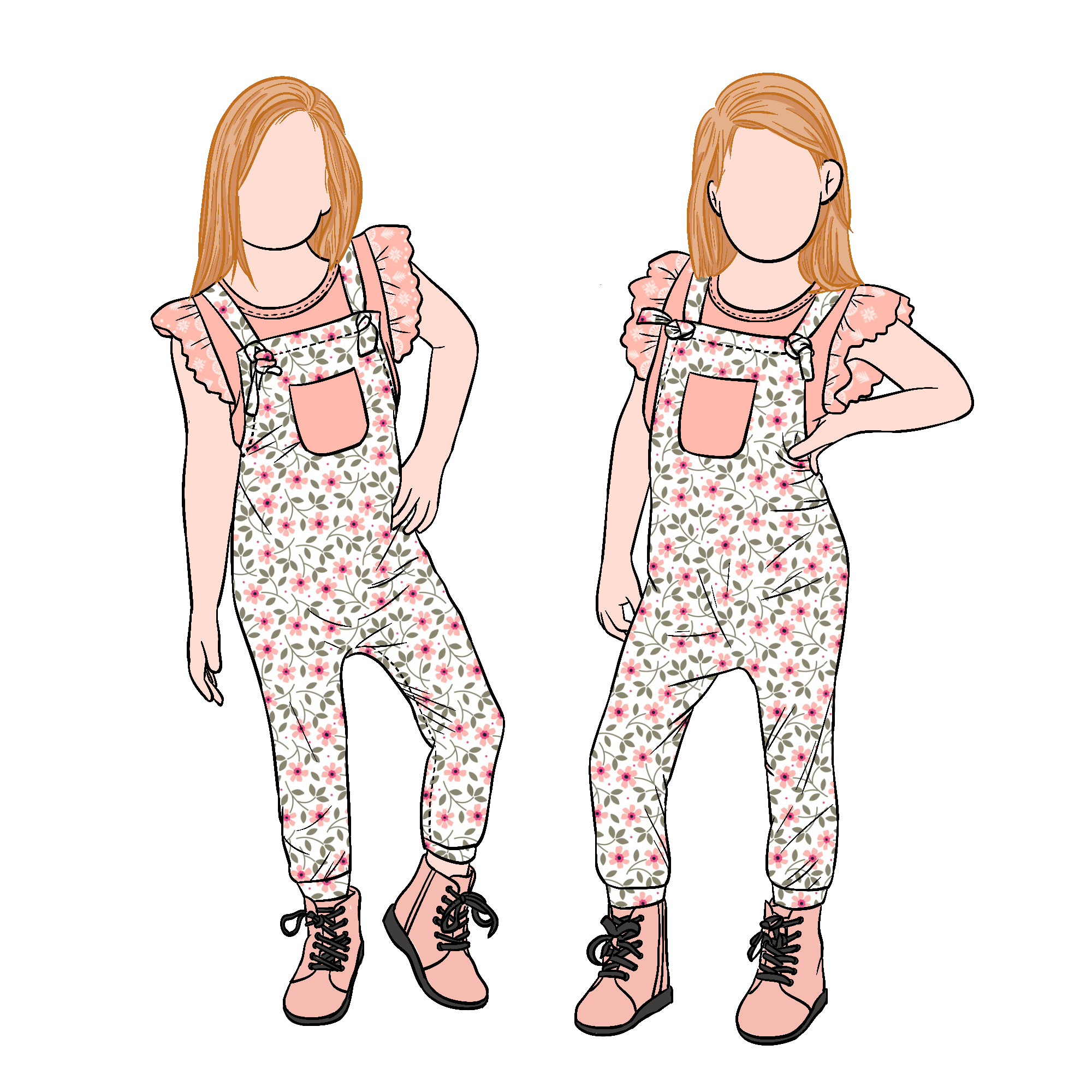 Wholesale Casual Milk Protein Fiber Adjustable Shoulder Strap Girls Clothing Set With Front Pocket