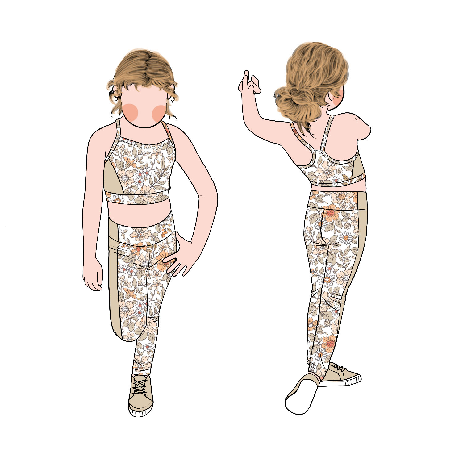 Wholesale High Quality Summer Milk Protein Fiber Girls Active Two-piece Set Girls' Yoga Top and Pants Set - Image 4