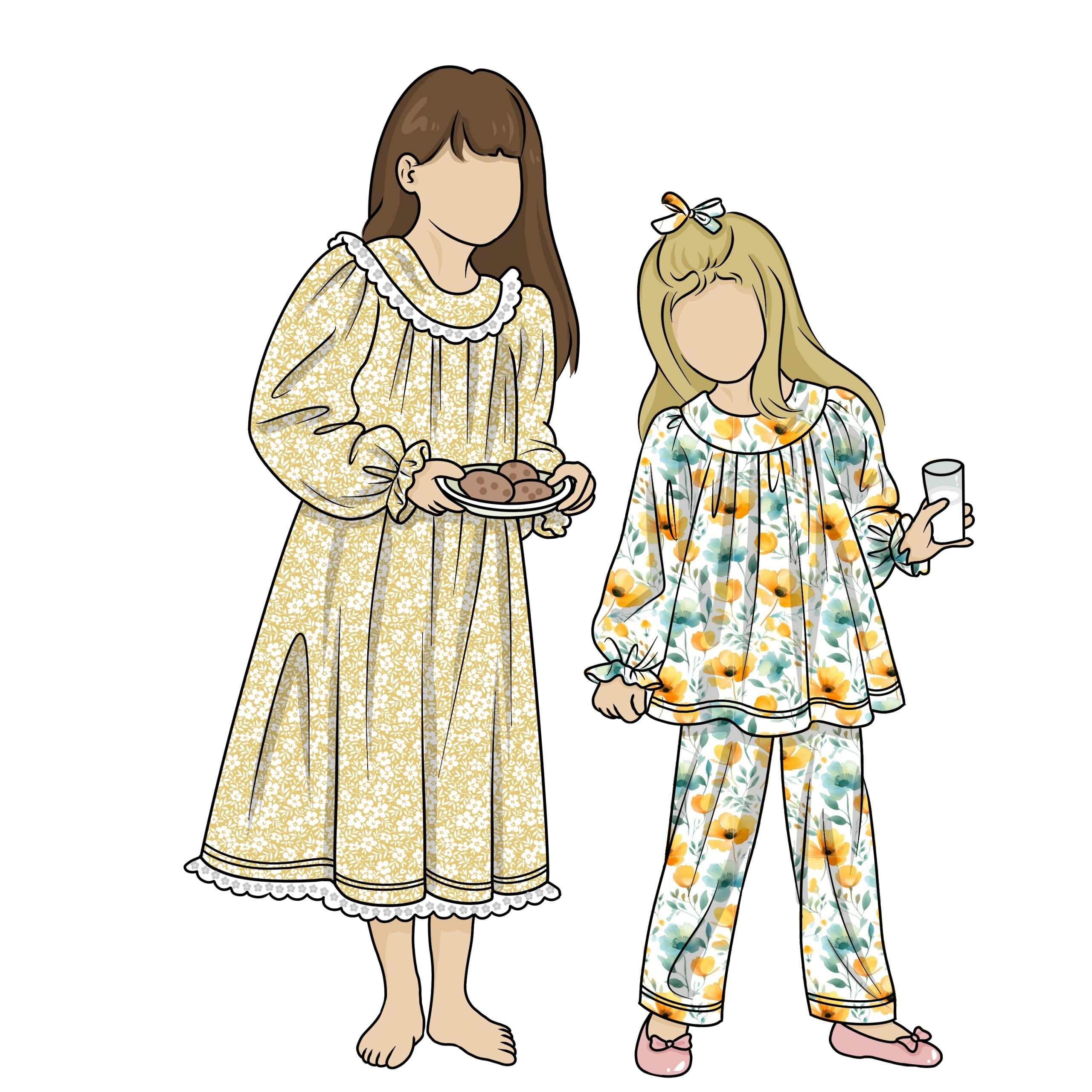 High Quality Popular Custom Printed Long Sleeve Shirt and Pant Baby Girls Clothing Sets Kids Night Wear Girls Nightgown - Image 6