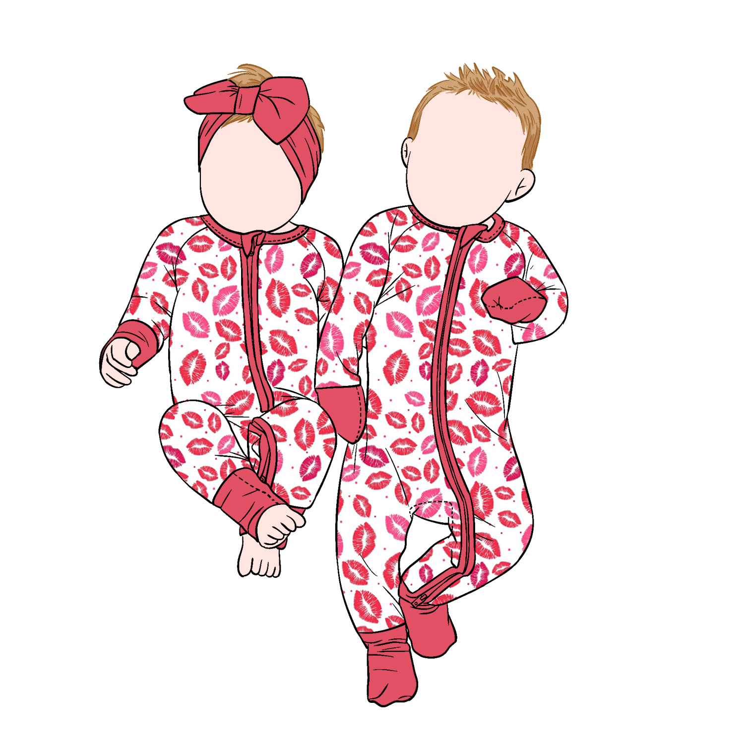 Hot Selling Custom Bamboo Long Sleeve Zipper Romper for Baby Kids Autumn Casual Pajamas Sleepwear with Matching Color Print - Image 4