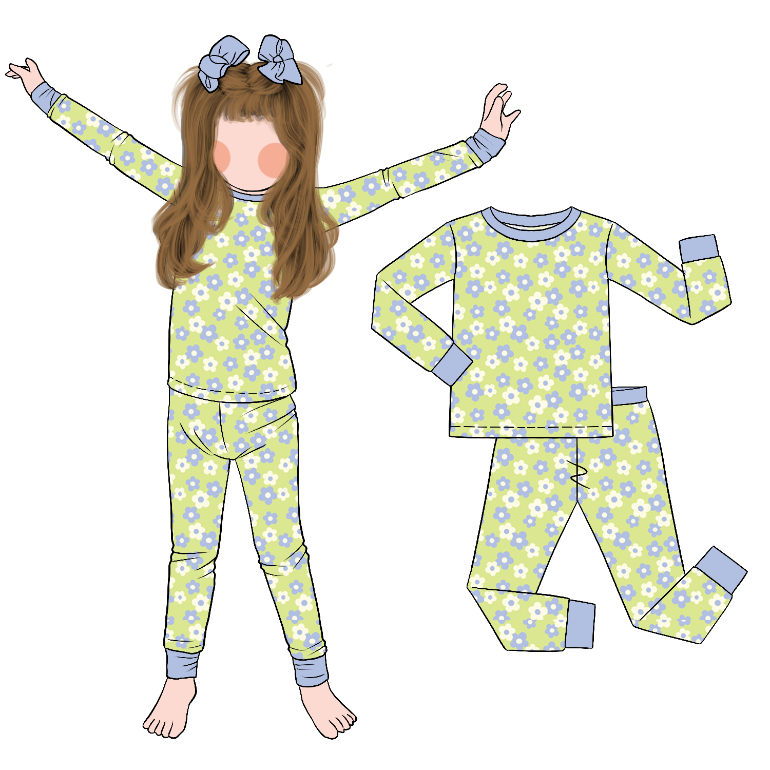 Hot Sale China New Products Comfortable Loungewear Clothing Girls Long Sleeve and Pants Spring Autumn Pajamas - Image 5