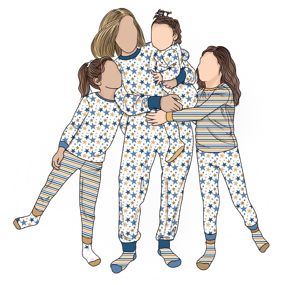 3pcs Wholesale Customized Long Sleeve Tops and Pant Mommy and Me Matching Outfits Family Matching Pajamas Sets - Image 6