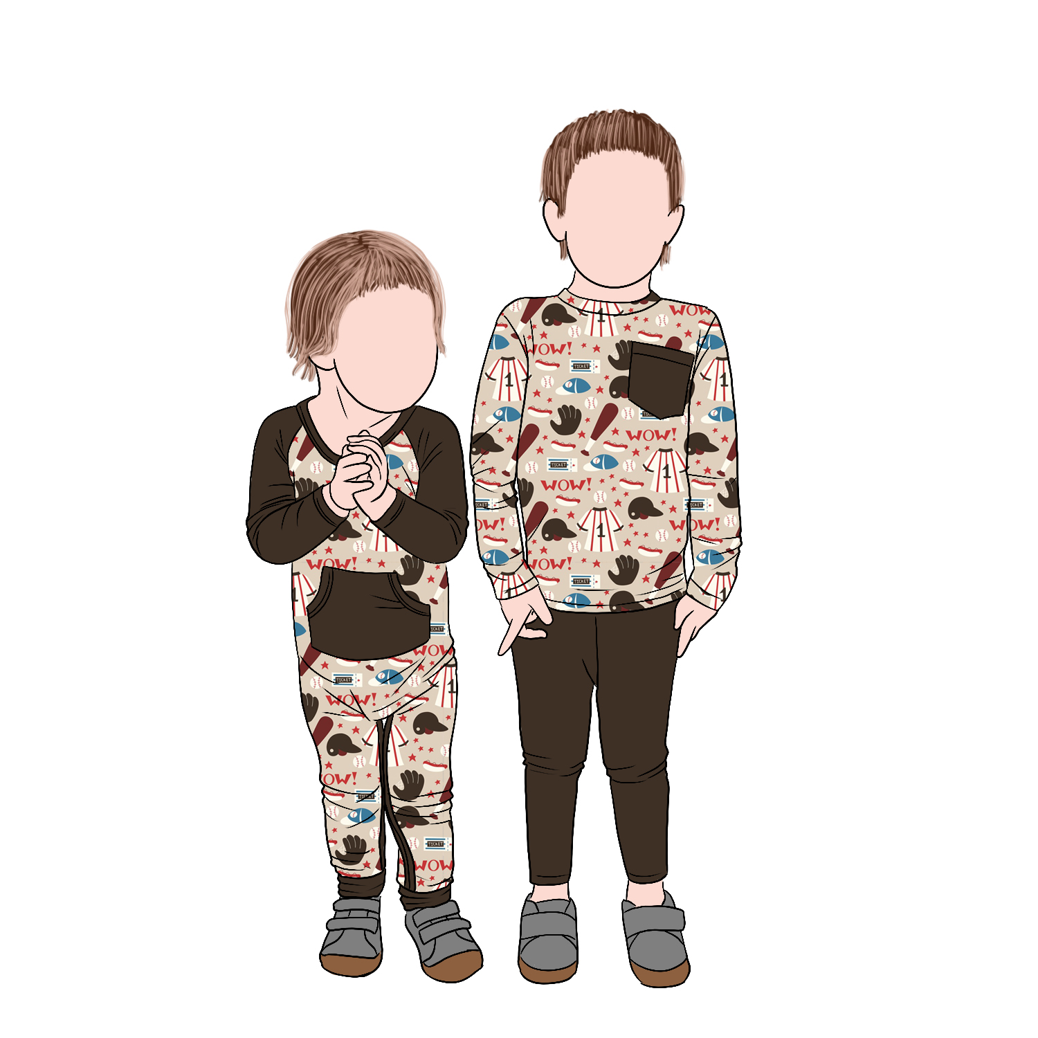 Wholesale Children Long Sleeves Bamboo Bottom Zipper Front Pocket Overalls Clothing Set for Kids Boys - Image 4