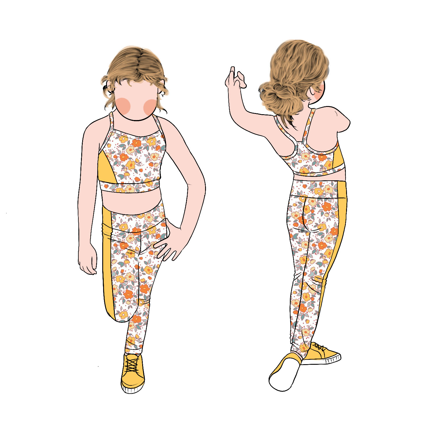 Wholesale High Quality Summer Milk Protein Fiber Girls Active Two-piece Set Girls' Yoga Top and Pants Set - Image 3