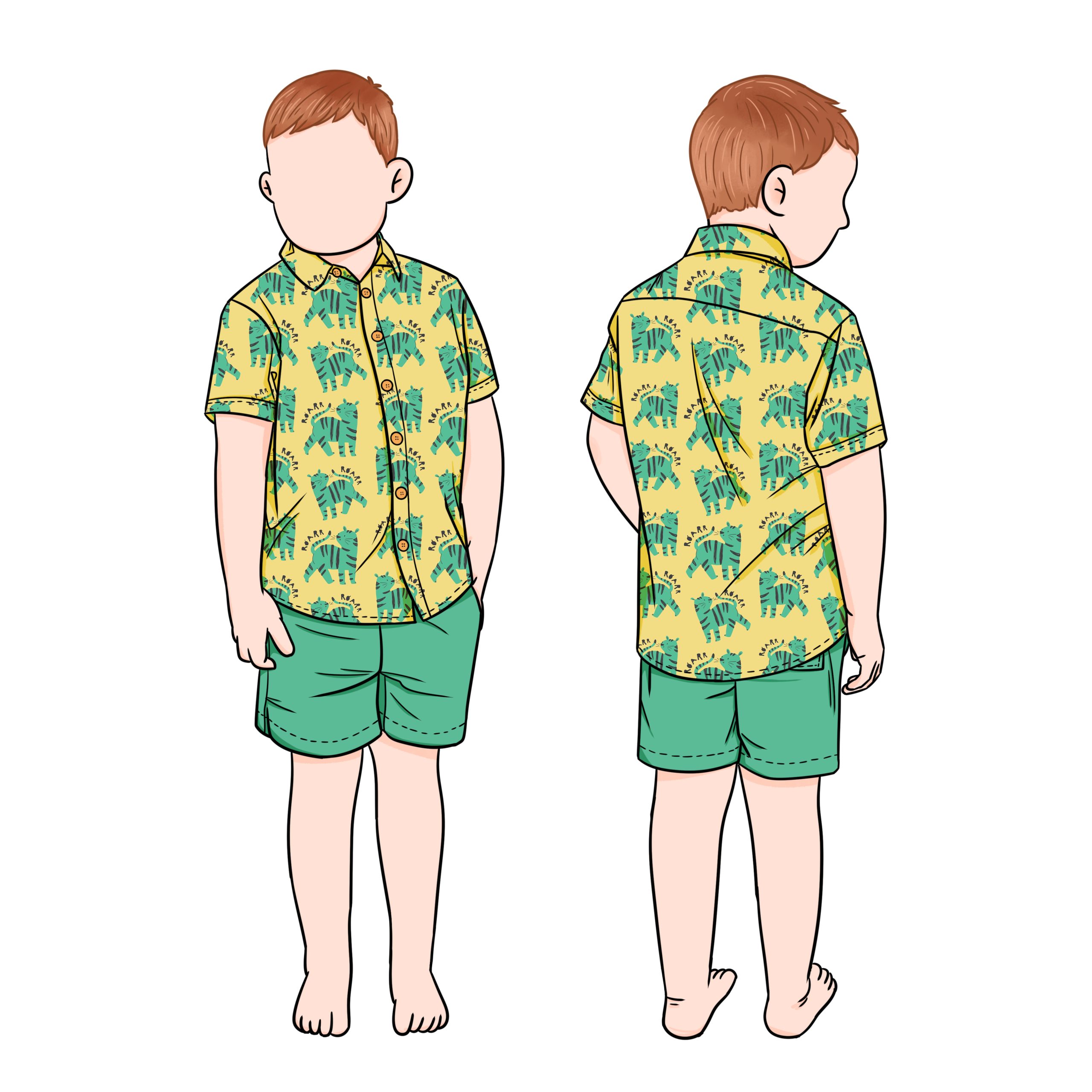 OEM Top Quality Quick Dry Summer Custom Printed Long Sleeve Front Buttons Polo T-shirt and Shorts Baby Boys Clothing Sets