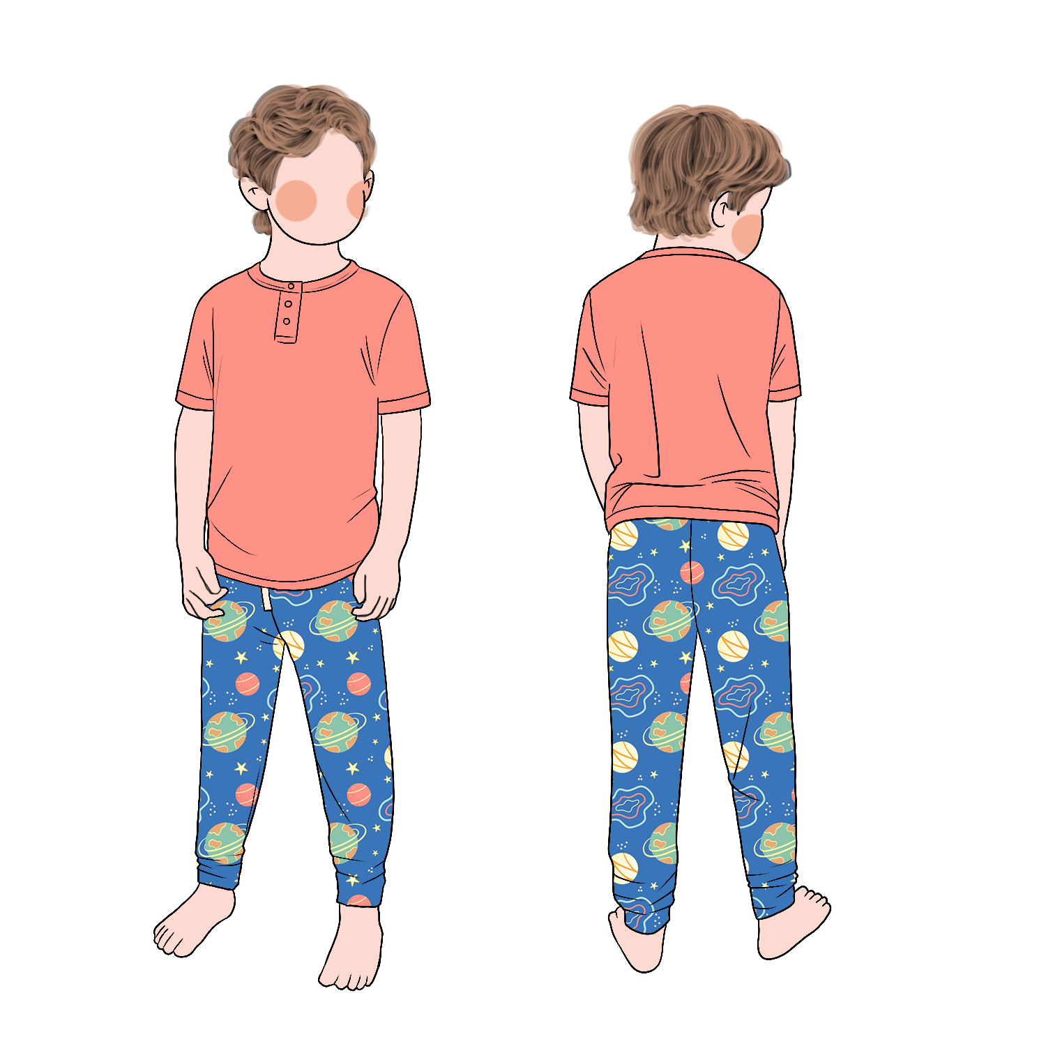 Best Sell Wholesale Bamboo Fabric Solid Color Short Sleeves Top Matching Jogger Pants Children's Leisure Summer Sportswear - Image 6