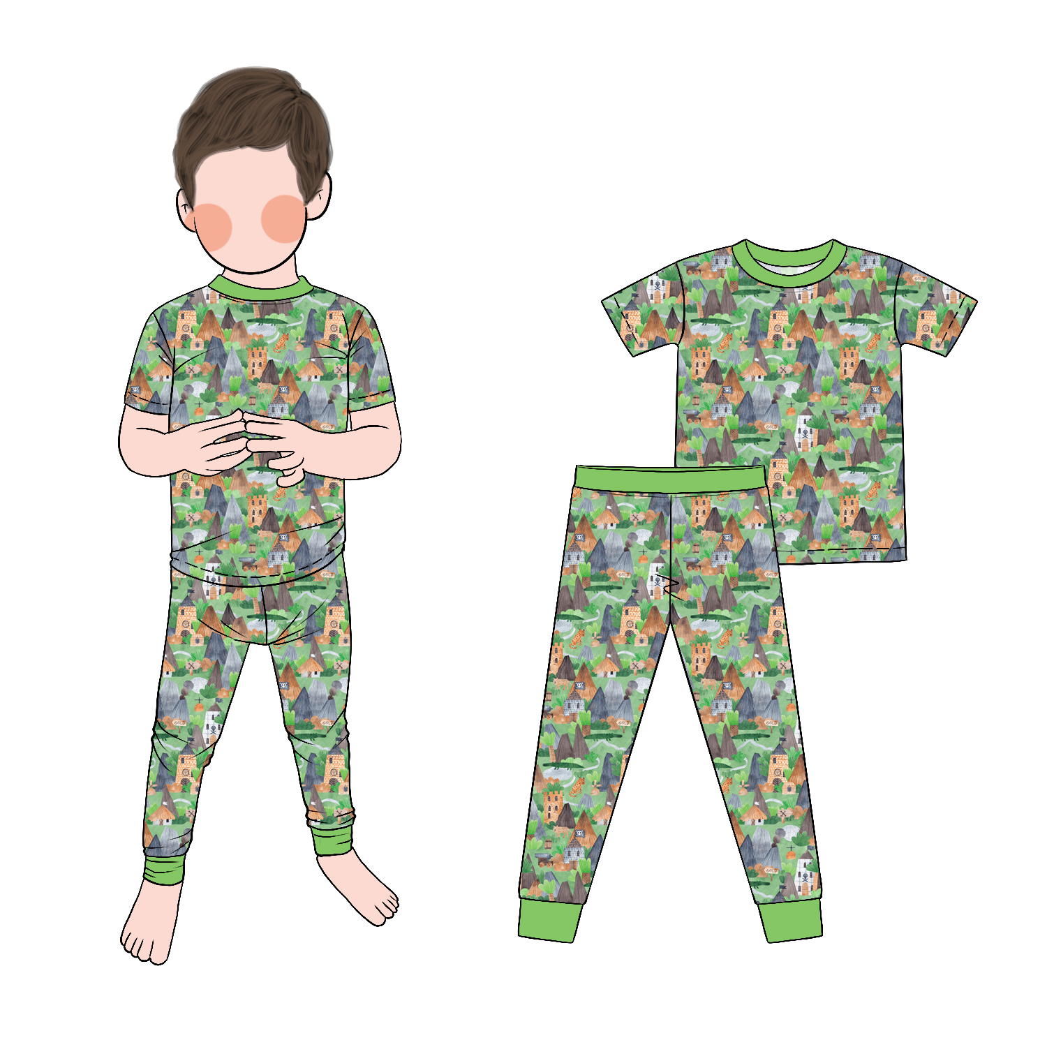 New Arrival Organic Friendly Fabric Short Sleeve and Pants Toddler Outfit Baby Boy Loungewear Comfortable Sleepwear - Image 2