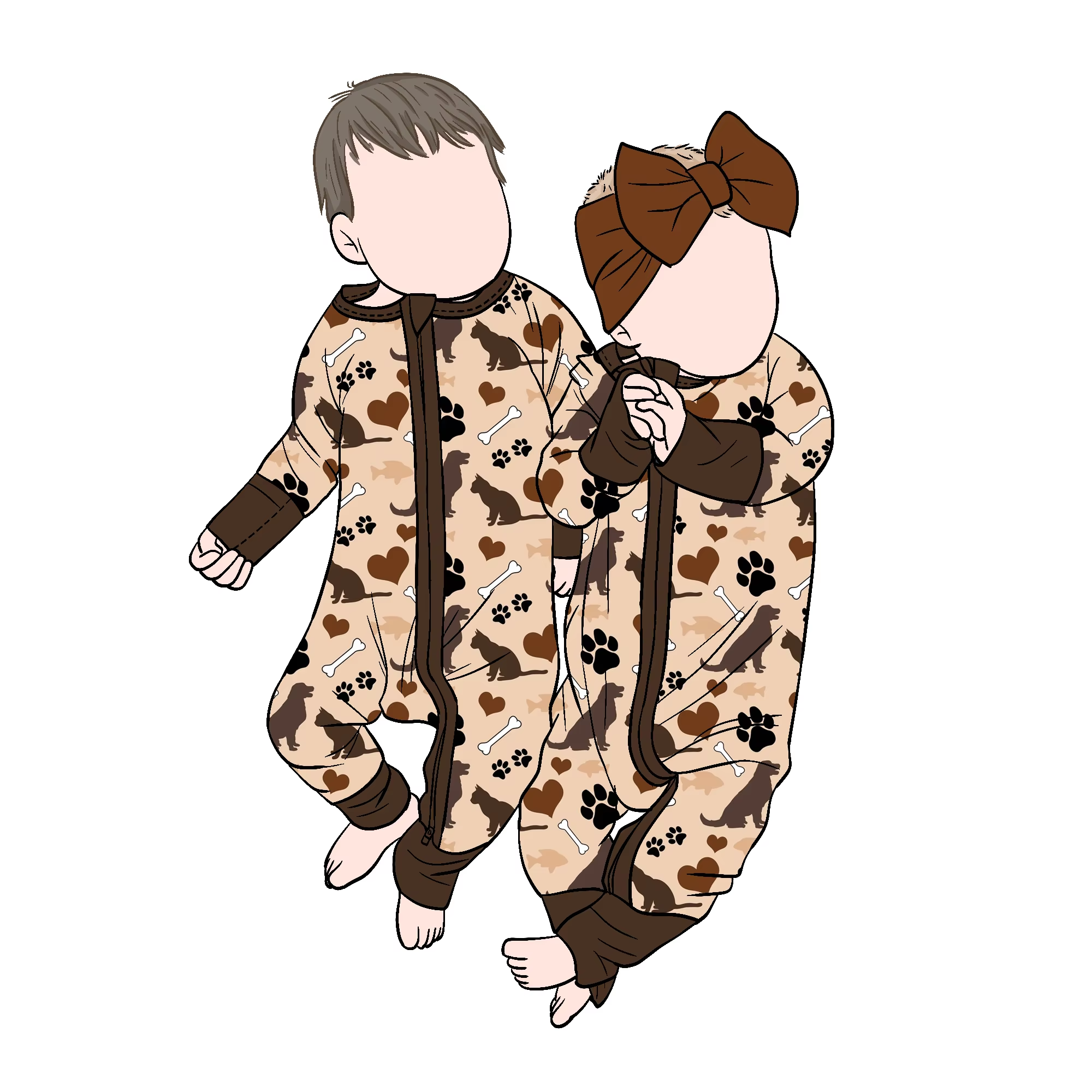 Custom Bamboo Baby Romper Long Sleeve Sleepers 2-Way Zipper Closure Romper Toddler Baby Kids Pajamas - Image 4