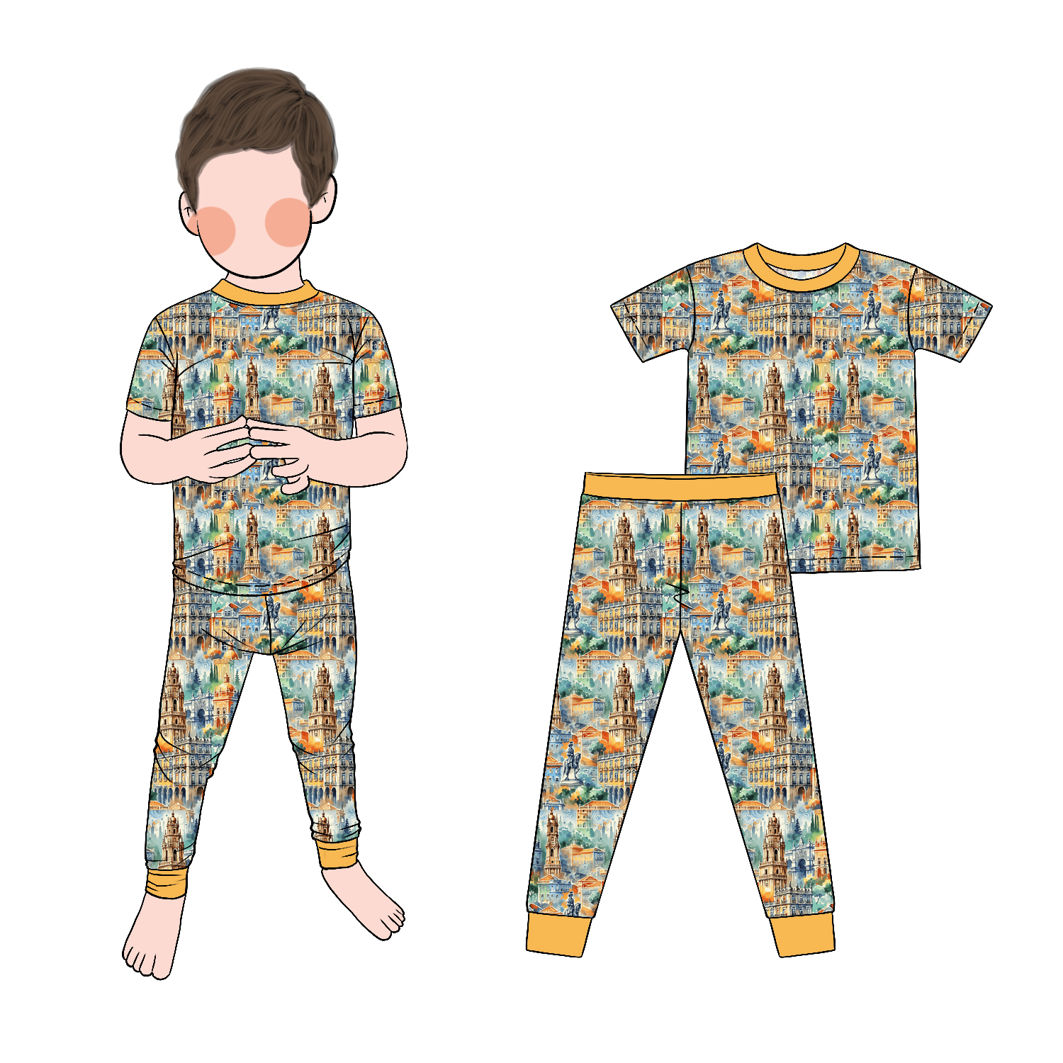 New Arrival Organic Friendly Fabric Short Sleeve and Pants Toddler Outfit Baby Boy Loungewear Comfortable Sleepwear - Image 4