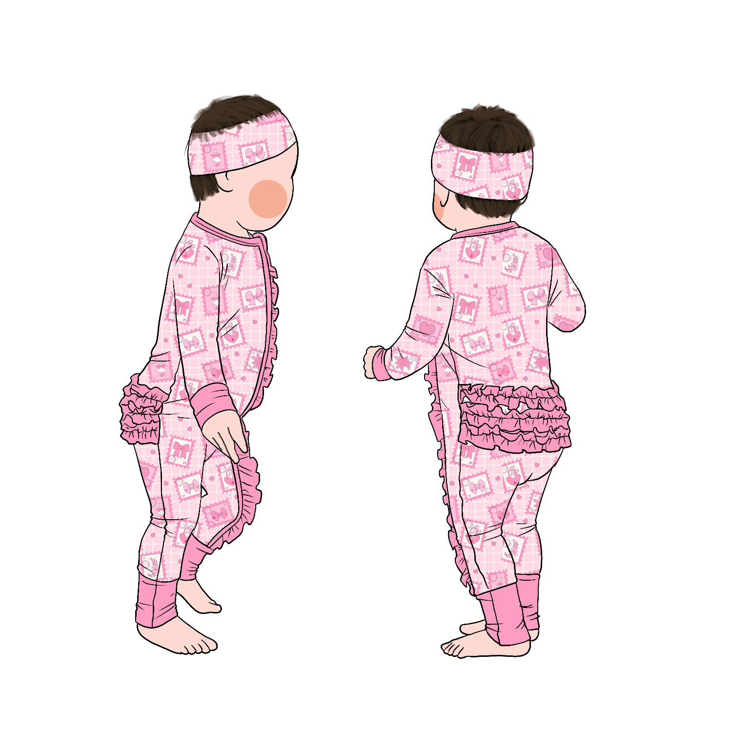 New Arrived High Quality Cute Baby Zipper Butt Ruffle Long Sleeved Pants Romper with Zipper for Easy On/Off Suitable Daily Use - Image 2