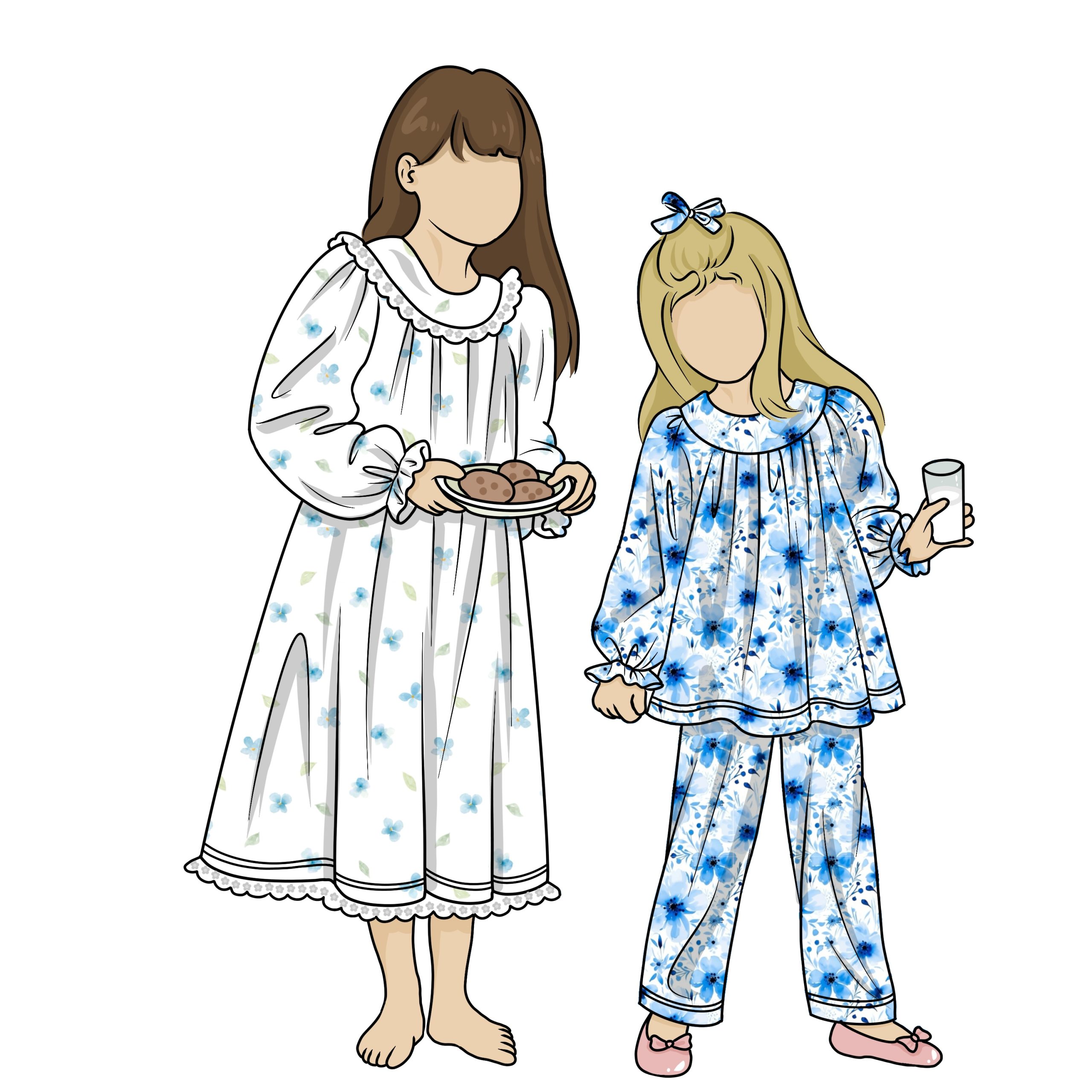 High Quality Popular Custom Printed Long Sleeve Shirt and Pant Baby Girls Clothing Sets Kids Night Wear Girls Nightgown - Image 4