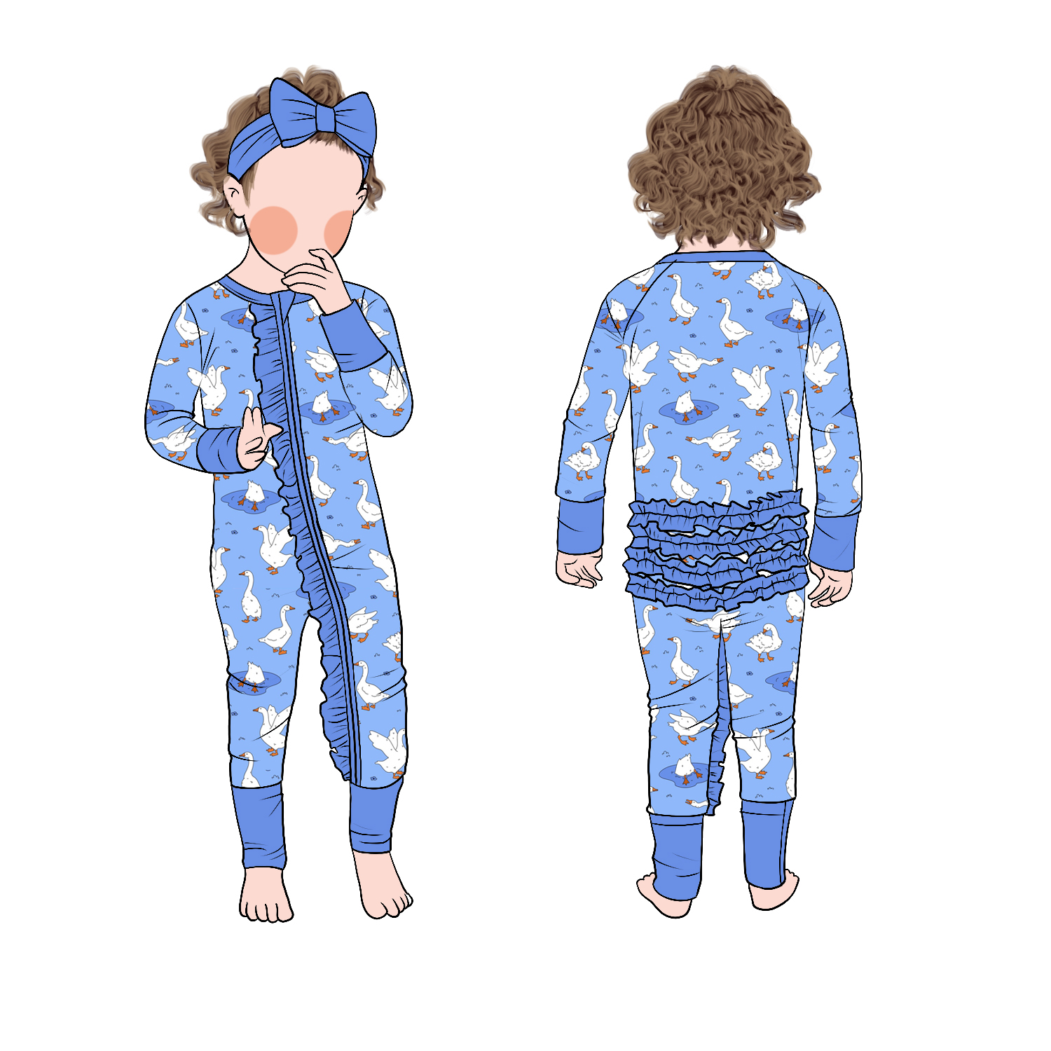 High Quality Custom Comfortable Bamboo Zipper Jumpsuit for Newborn Girls Stylish Easy-to-Wear Casual Romper Print for Autumn - Image 2