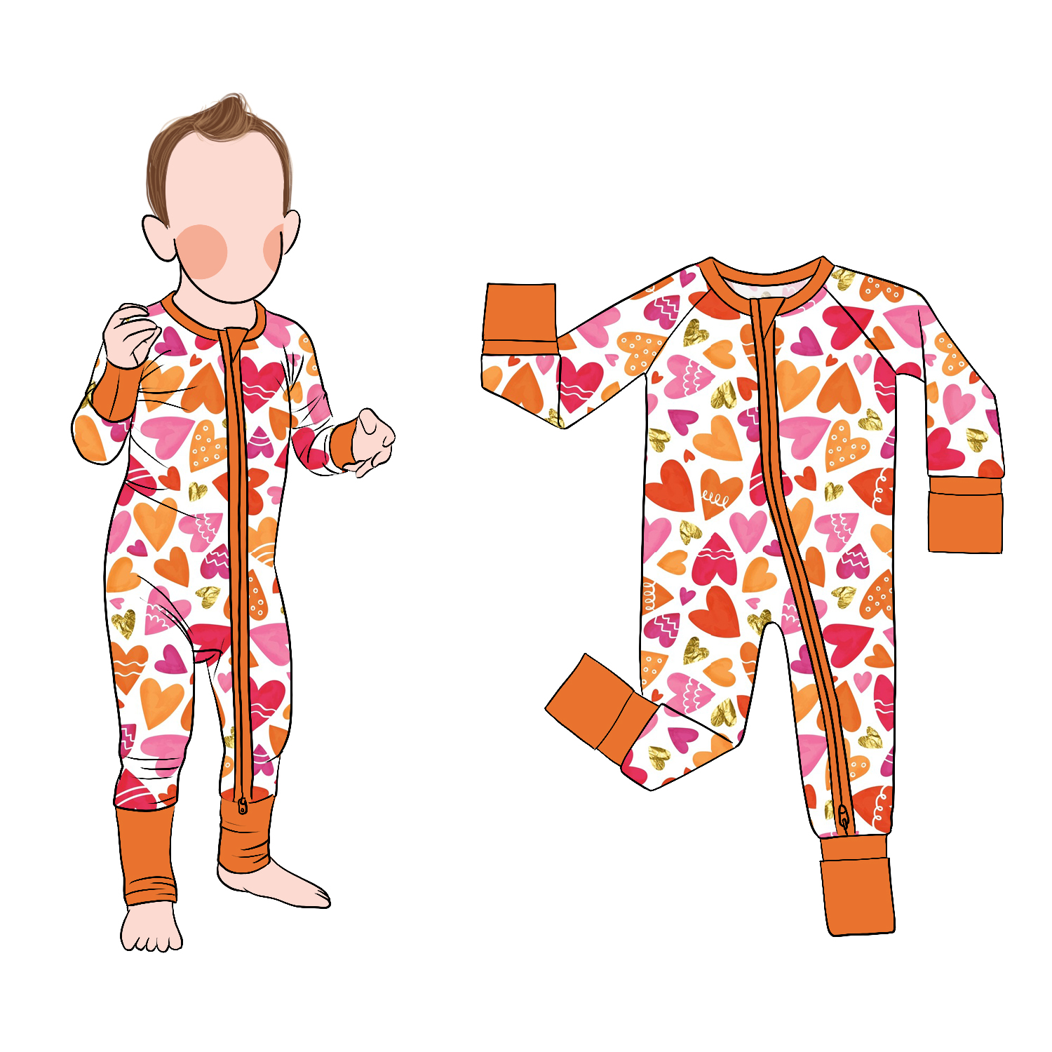 Hot Selling Fashion High Quality Cute Design Animals Printed Bamboo Baby Playwear Romper Footed Onesie for Kids Pajamas - Image 2
