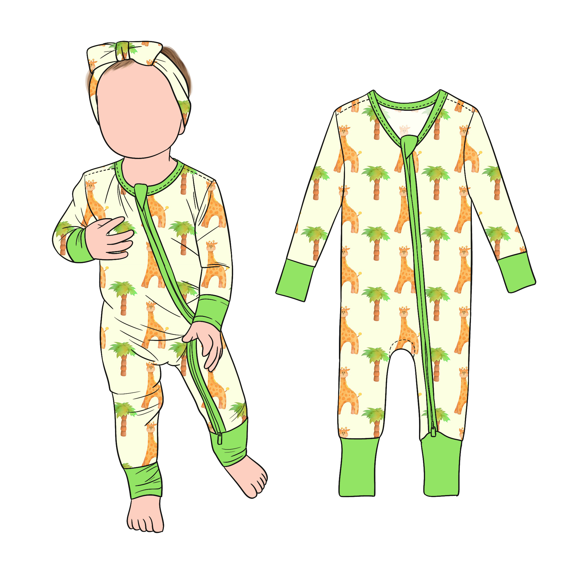 Factory Directly Wholesale Simple Printed Bamboo Stretchy Baby Convertible Romper for Toddler Kids - Image 5