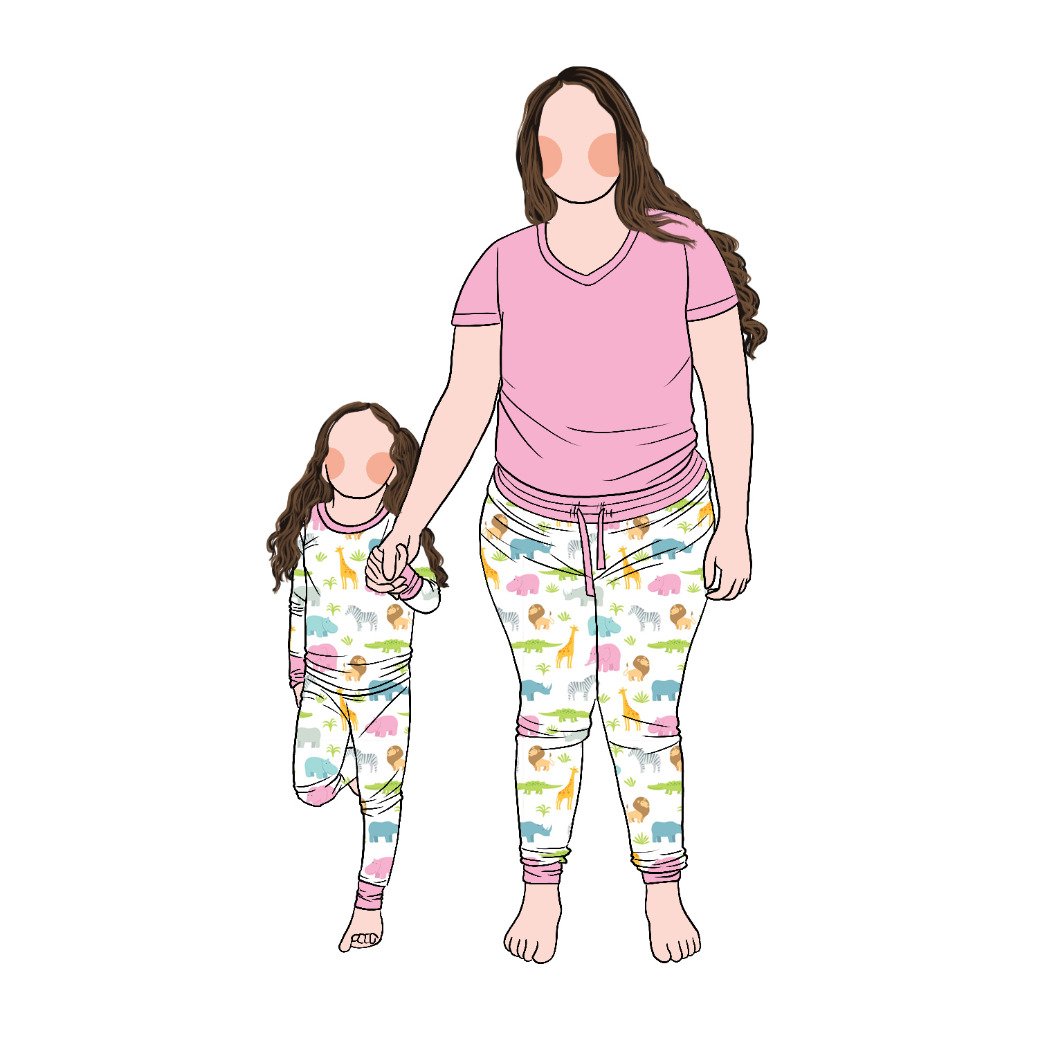 Hot Selling 2pcs Bamboo Mommy and Me Lounge Wear Pajamas Set Breathable Clothing Set for Family - Image 2