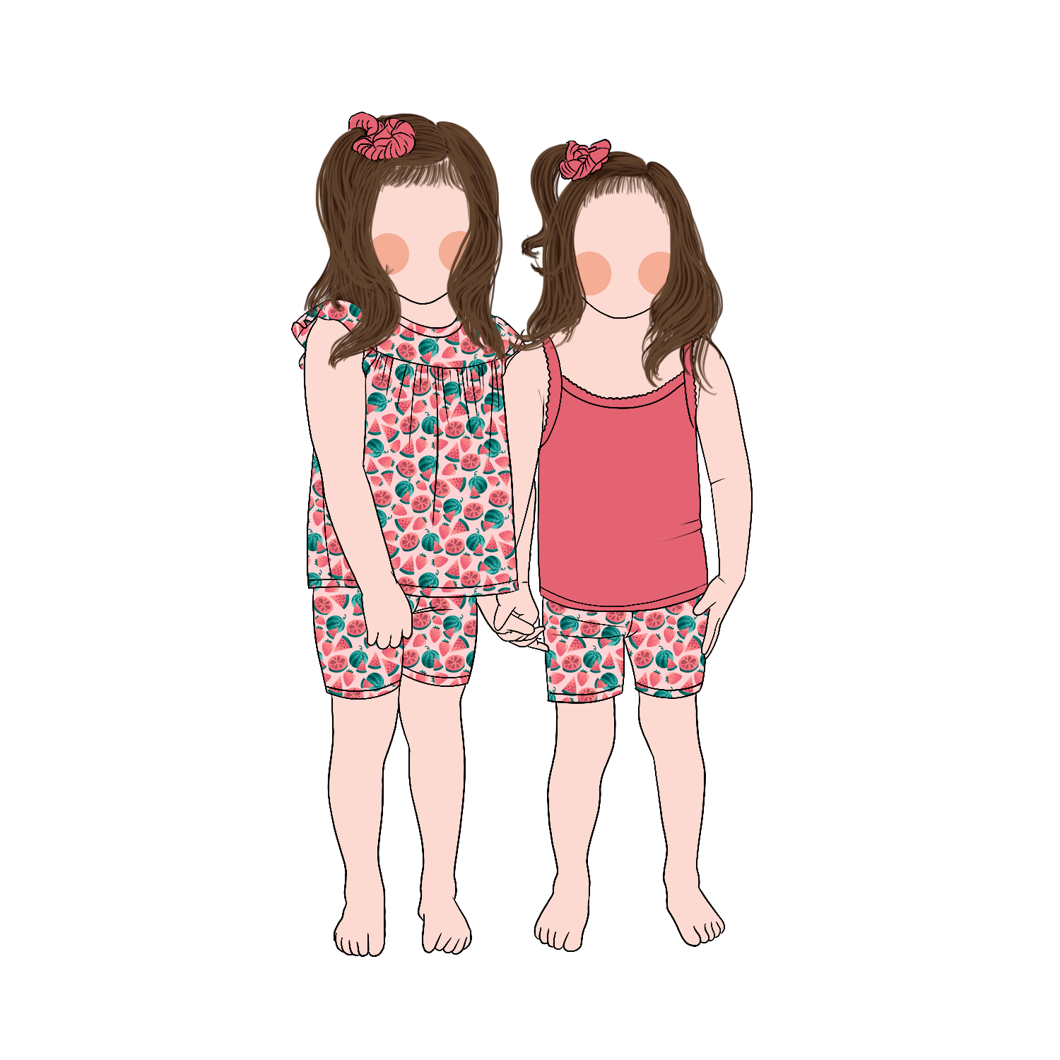 Custom Premium 2pc Plaid Printed Halter Top and Shorts Set Girl Clothing Pajamas Set for Kids Baby Children - Image 4