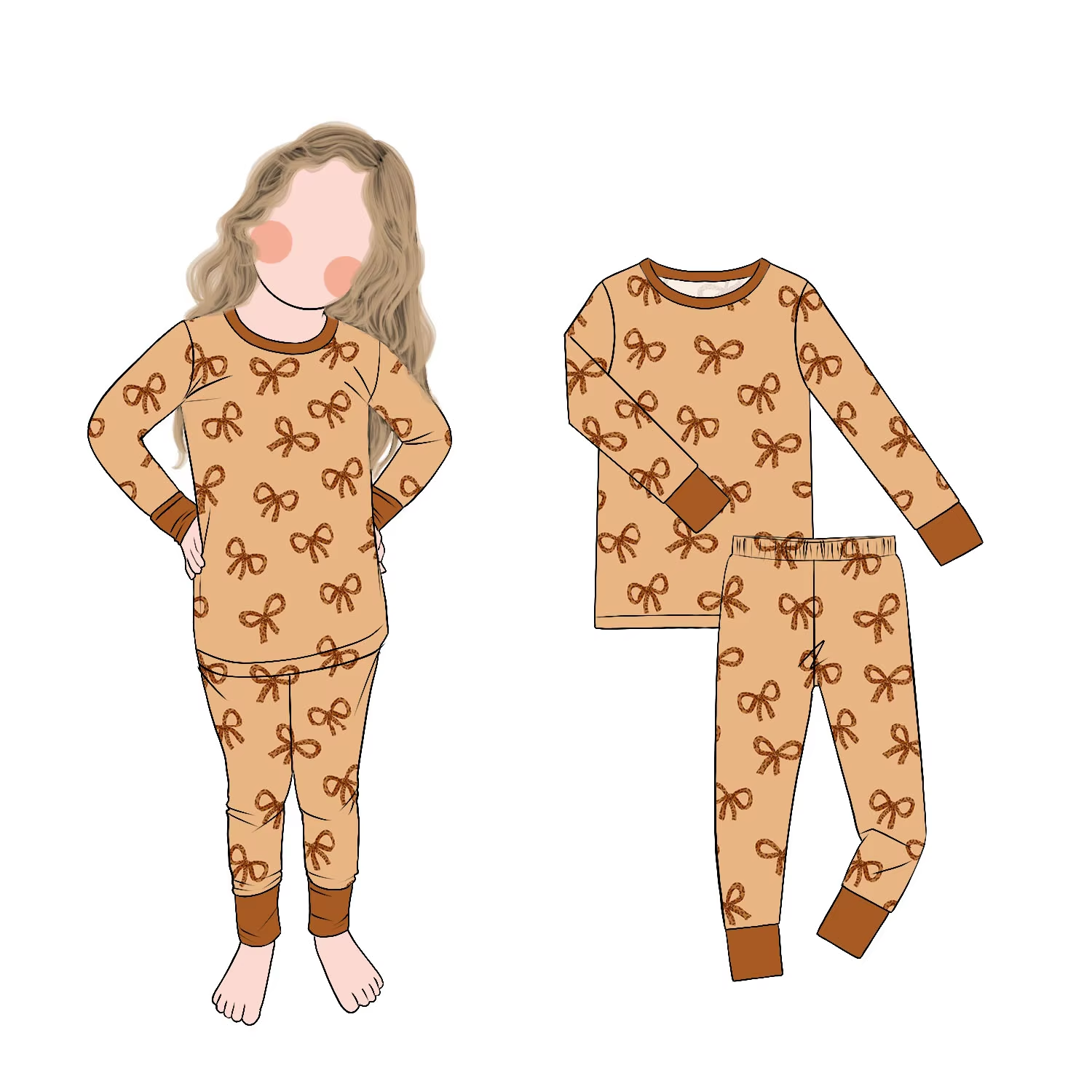 Wholesale Autumn Soft Comfortable Boutique Clothing Set Eco-friendly Kids Bamboo Set Autumn Long Sleeves Pants Set