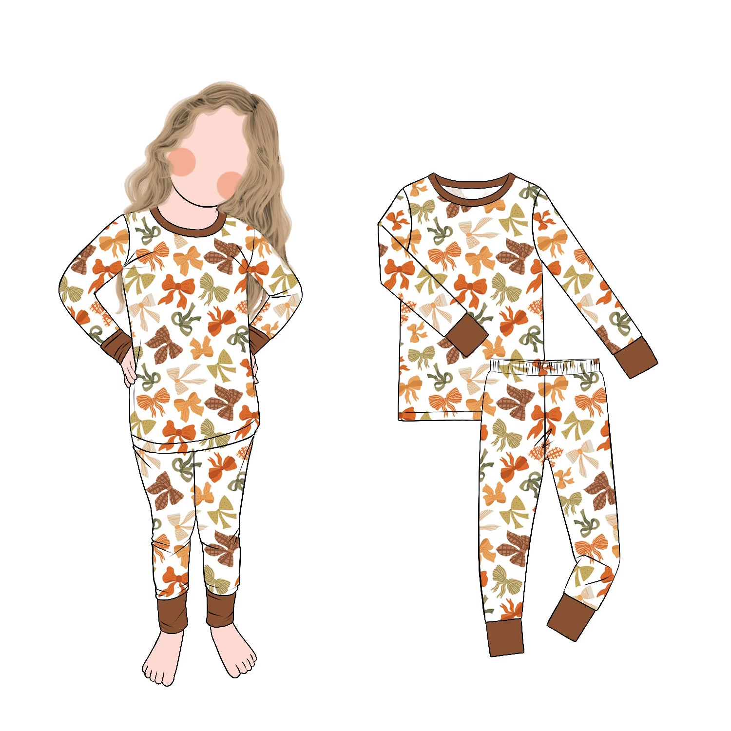 Wholesale Autumn Soft Comfortable Boutique Clothing Set Eco-friendly Kids Bamboo Set Autumn Long Sleeves Pants Set - Image 4