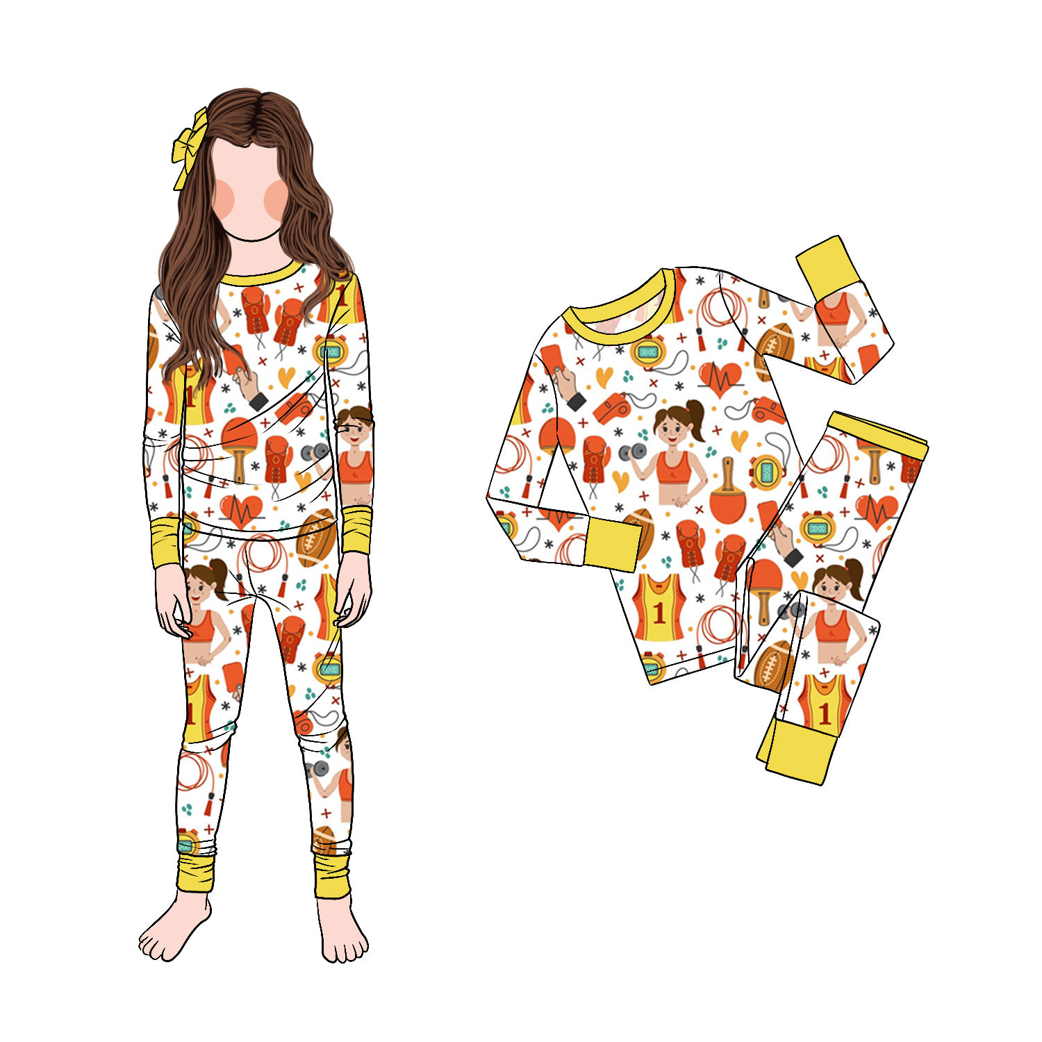 China Manufacturer Boutique Milk Protein Fiber Baby Girls O-neck Sleepwear 2pcs Long Sleeve Kids Pajamas - Image 3