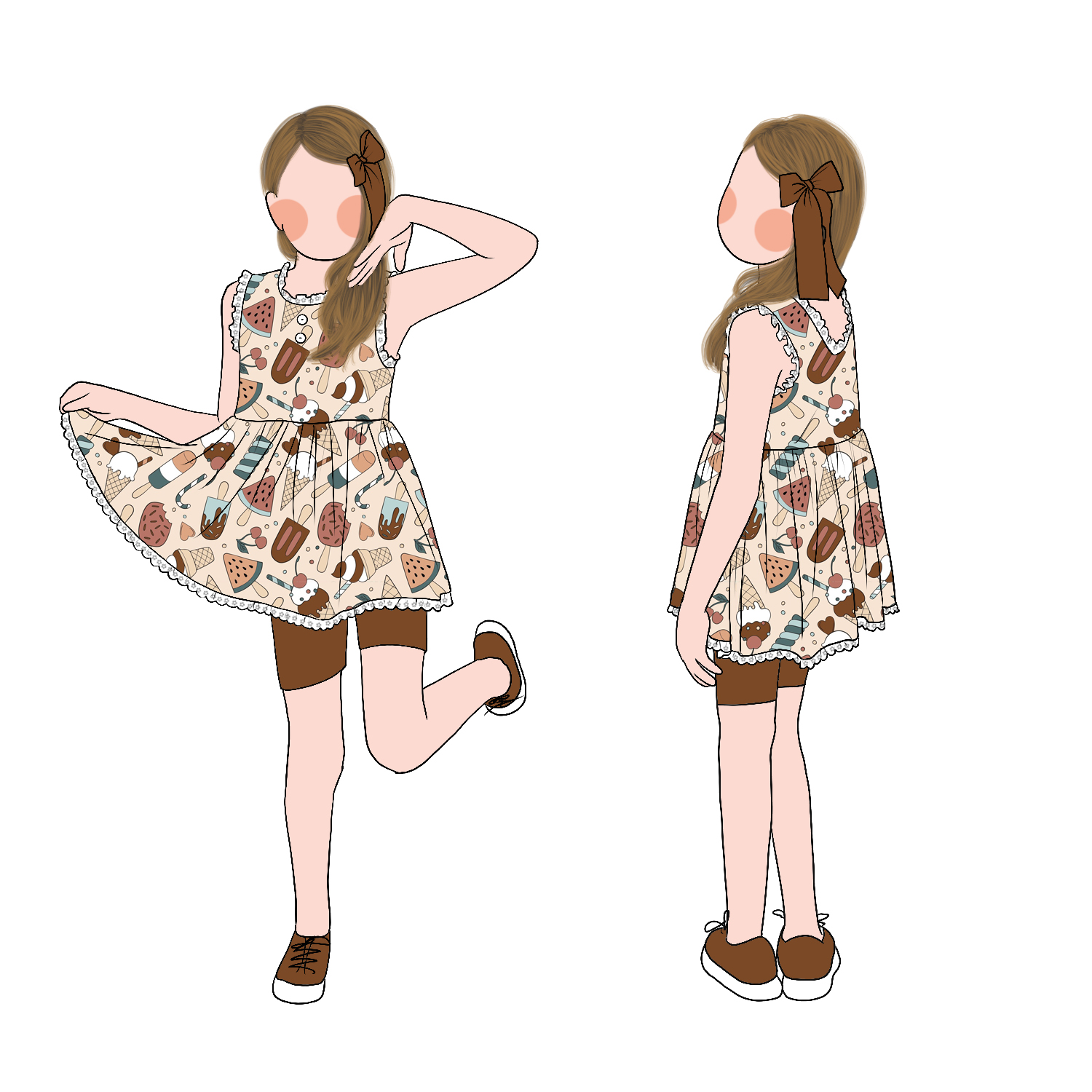 Top Summer Beach Ultra-Soft Comfortable Girls Children Clothing Sets Summer Girl Lace Trim Tunic Set With Shorts - Image 3