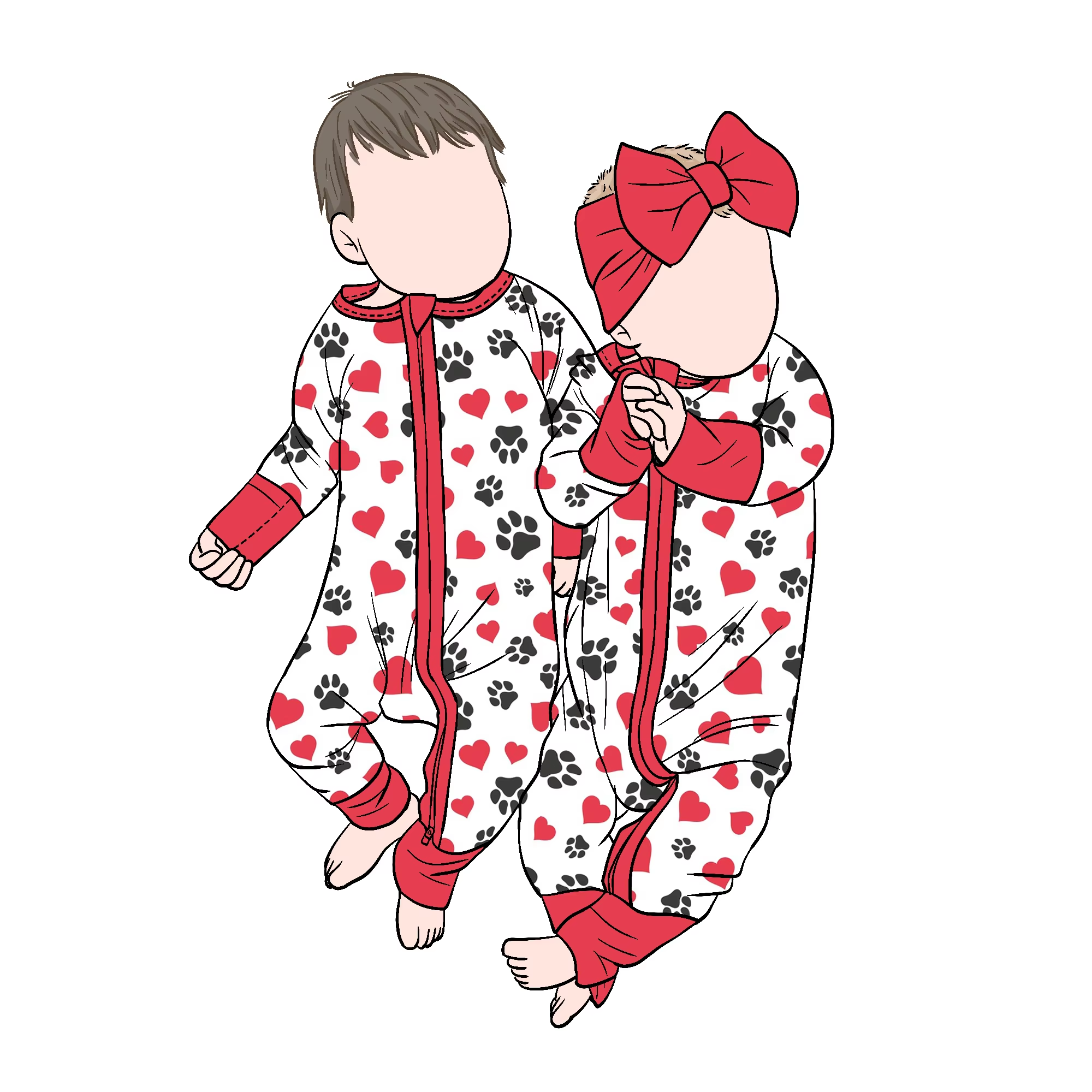 Custom Bamboo Baby Romper Long Sleeve Sleepers 2-Way Zipper Closure Romper Toddler Baby Kids Pajamas