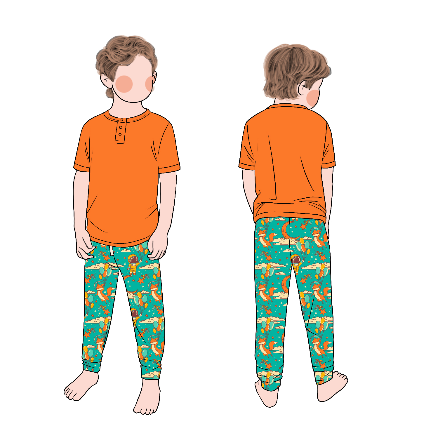 Best Sell Wholesale Bamboo Fabric Solid Color Short Sleeves Top Matching Jogger Pants Children's Leisure Summer Sportswear - Image 2