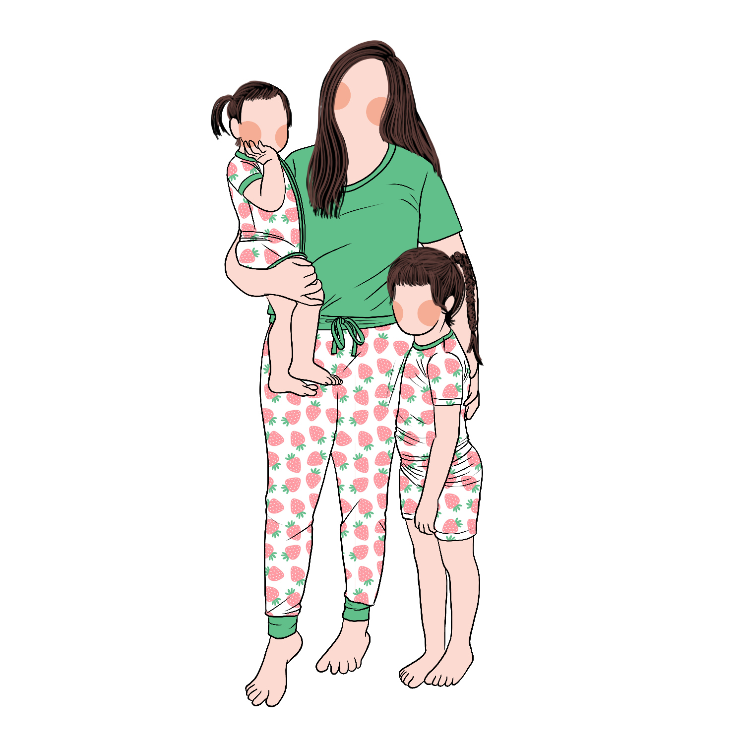 New Design High Quality Soft Custom Colors Women Pajamas New Born Baby Romper Family Matching Clothing - Image 5