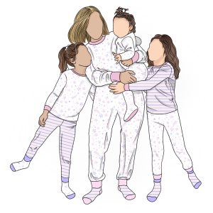 3pcs Wholesale Customized Long Sleeve Tops and Pant Mommy and Me Matching Outfits Family Matching Pajamas Sets