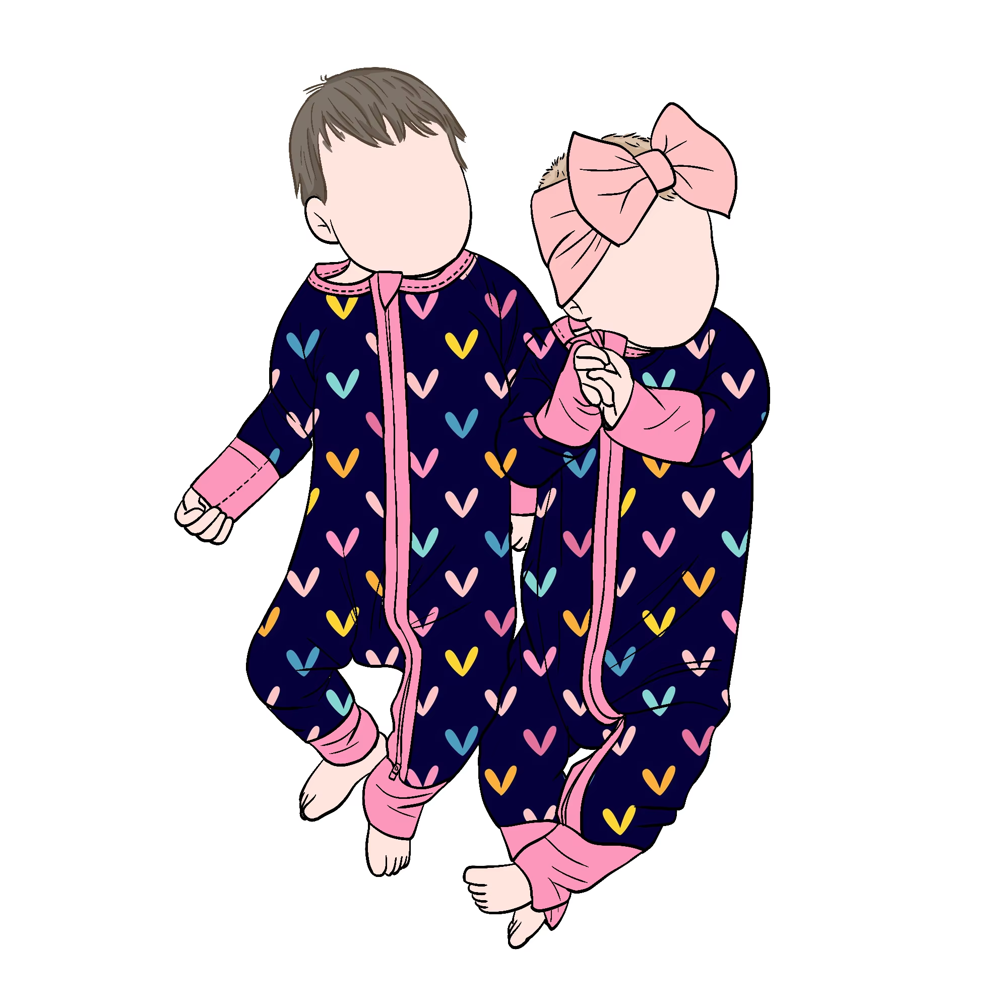 Custom Bamboo Baby Romper Long Sleeve Sleepers 2-Way Zipper Closure Romper Toddler Baby Kids Pajamas - Image 3