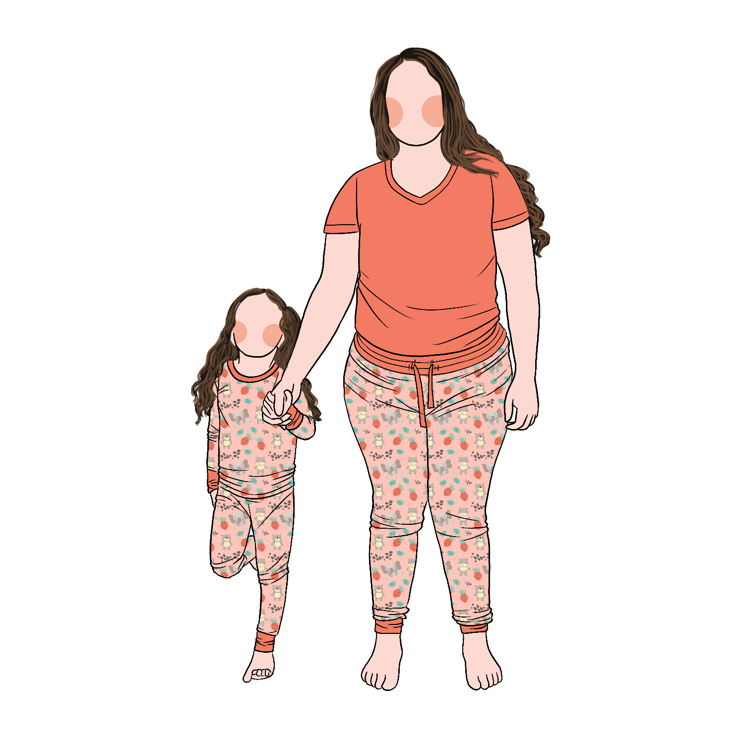 Hot Selling 2pcs Bamboo Mommy and Me Lounge Wear Pajamas Set Breathable Clothing Set for Family - Image 3