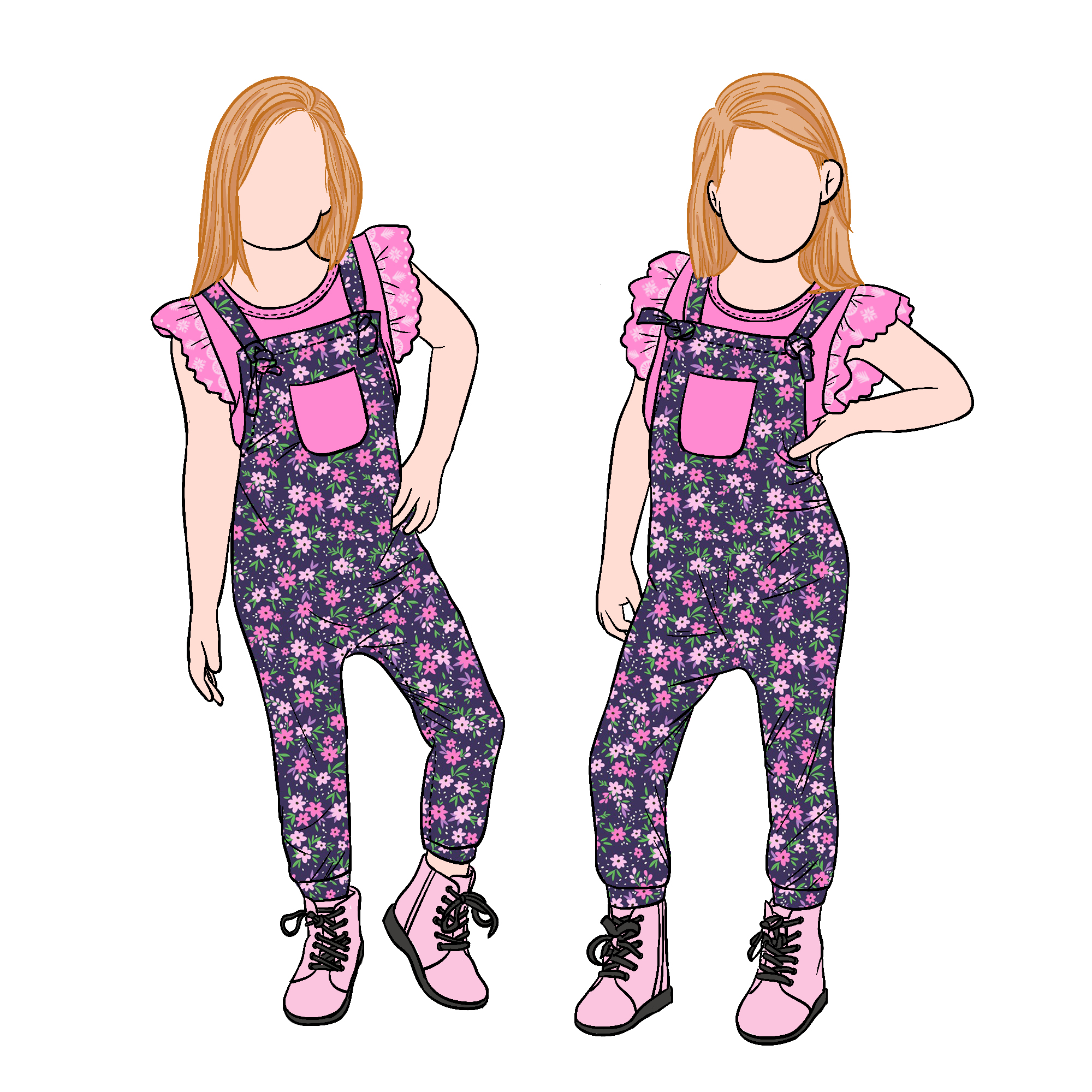 Wholesale Casual Milk Protein Fiber Adjustable Shoulder Strap Girls Clothing Set With Front Pocket - Image 4