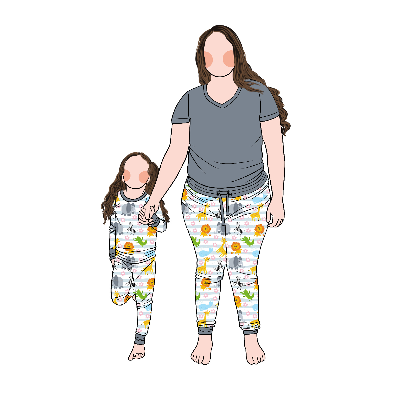 Hot Selling 2pcs Bamboo Mommy and Me Lounge Wear Pajamas Set Breathable Clothing Set for Family - Image 5