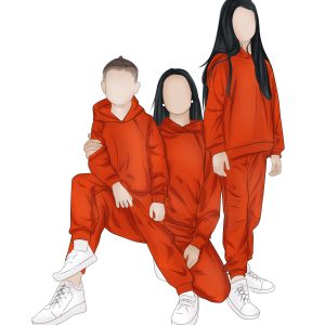 Wholesale New Style Personality Custom Casual Mother and Daughter Family Matching Outfits Hodie Set