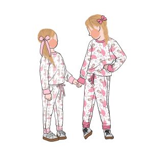 Custom Kids Toddler Baby Girl Custom Color Brushed Milk Silk Ballerina Print Girls Pants Set Outfit Suit Kids Sports Set