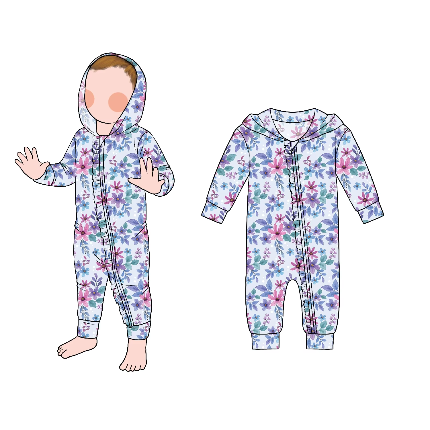 Good Quality Promotional All Season Baby Zipper Romper Long Sleeve Pants Round Neck Baby Climbing Clothes - Image 5