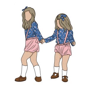 Wholesale Custom Printed Comfortable Long Sleeves Clothing Girls Short Bloomers Overalls Set