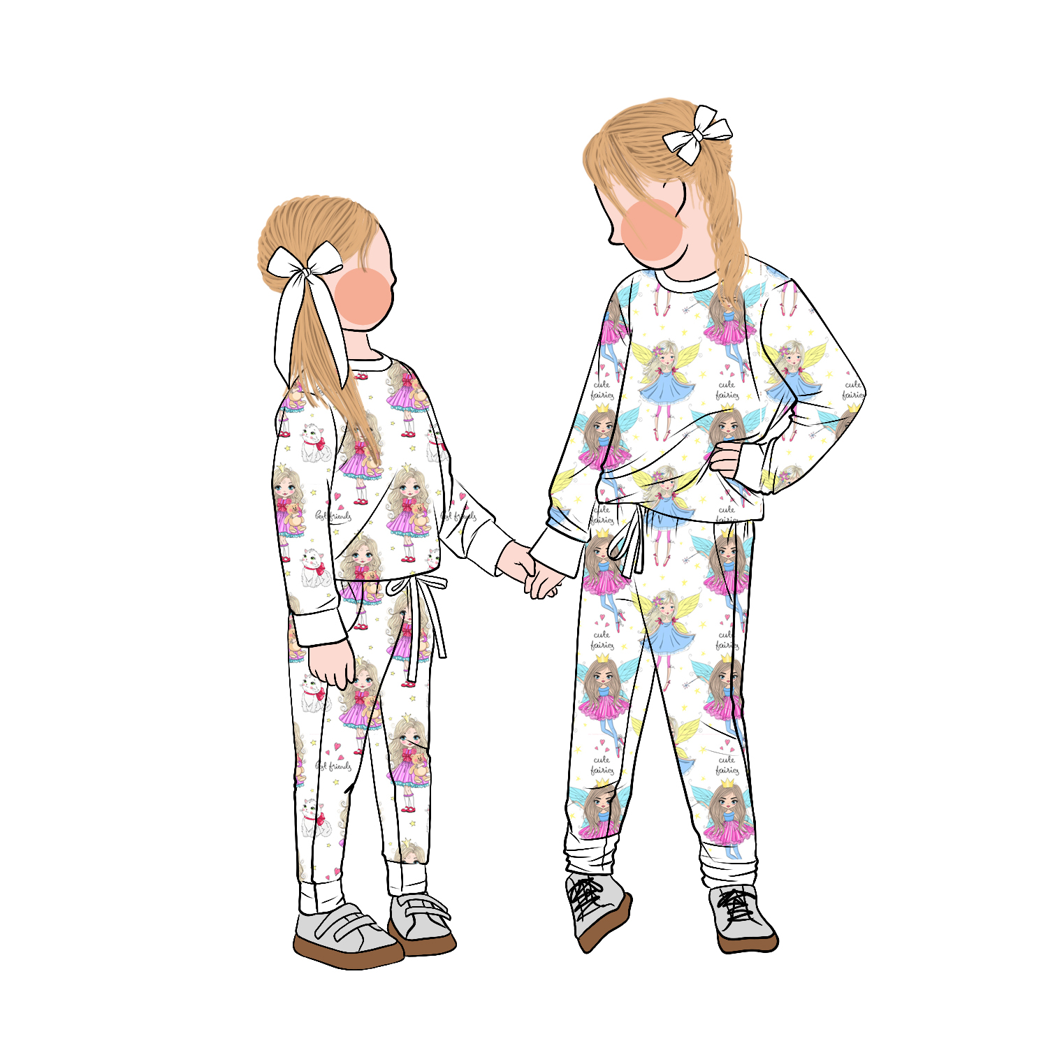 Custom Kids Toddler Baby Girl Custom Color Brushed Milk Silk Ballerina Print Girls Pants Set Outfit Suit Kids Sports Set - Image 2