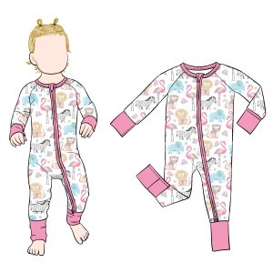 Hot Selling Custom Long Sleeves Soft Bamboo Zipper Romper Bamboo Baby Pajamas Zippered Footie for Kids Children