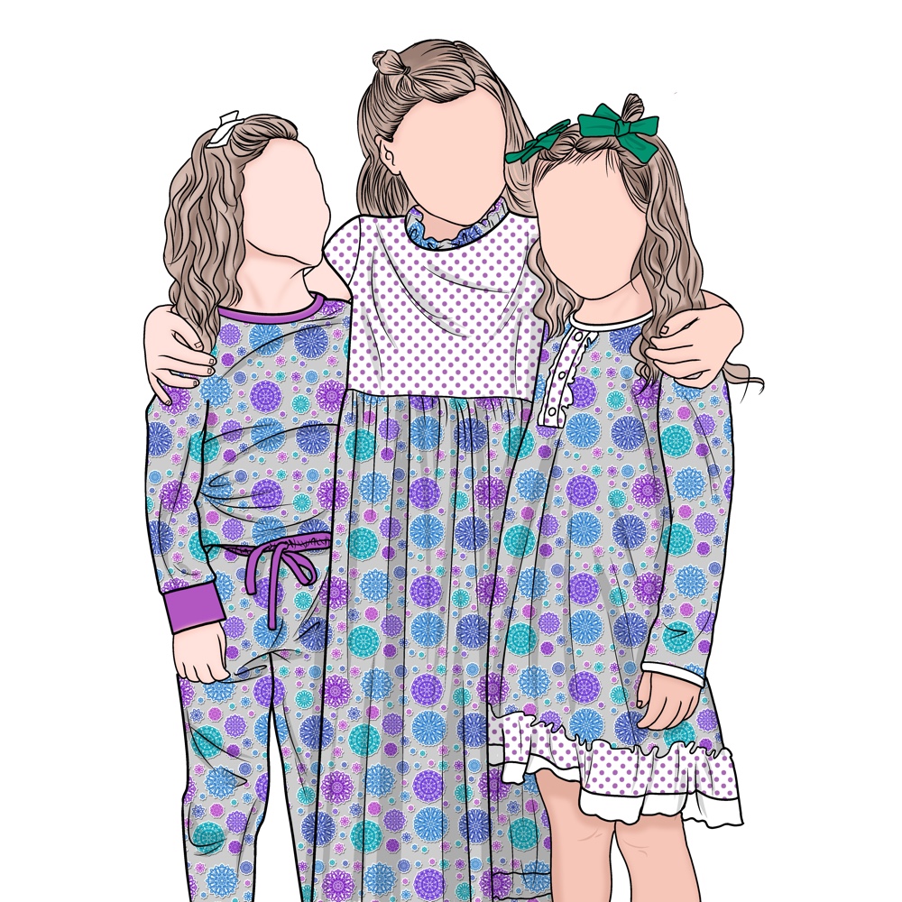 Autumn Winter Lounge Wear Kids Girls Gown Children Dress Shirt and Pant Set the Perfect Sister Matching Outfits - Image 4